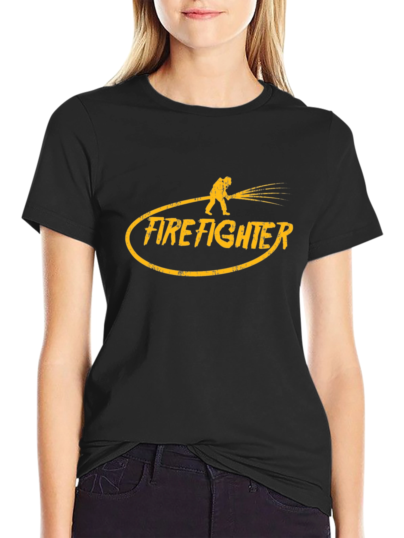 Firefighter Graphic T-Shirt - Black Cotton Tee