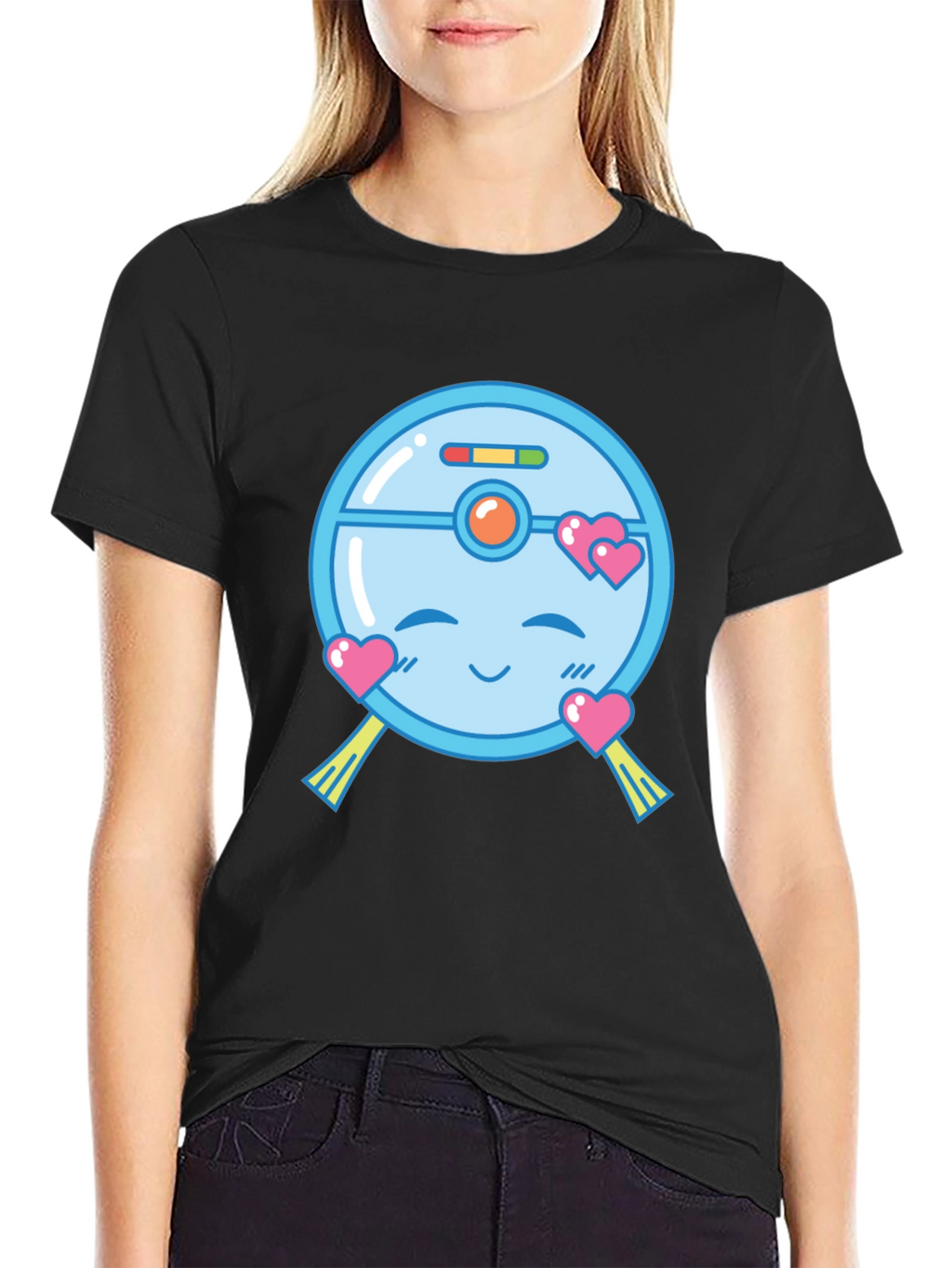 Cute Robot Vacuum Valentines Day T-Shirt