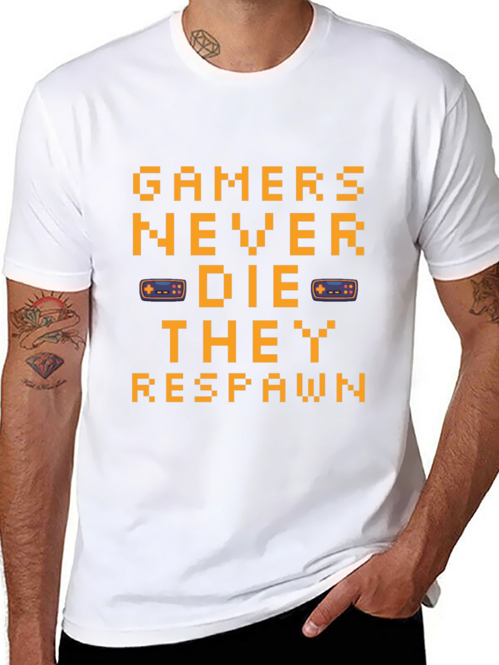 Gamers Never Die Black T-Shirt