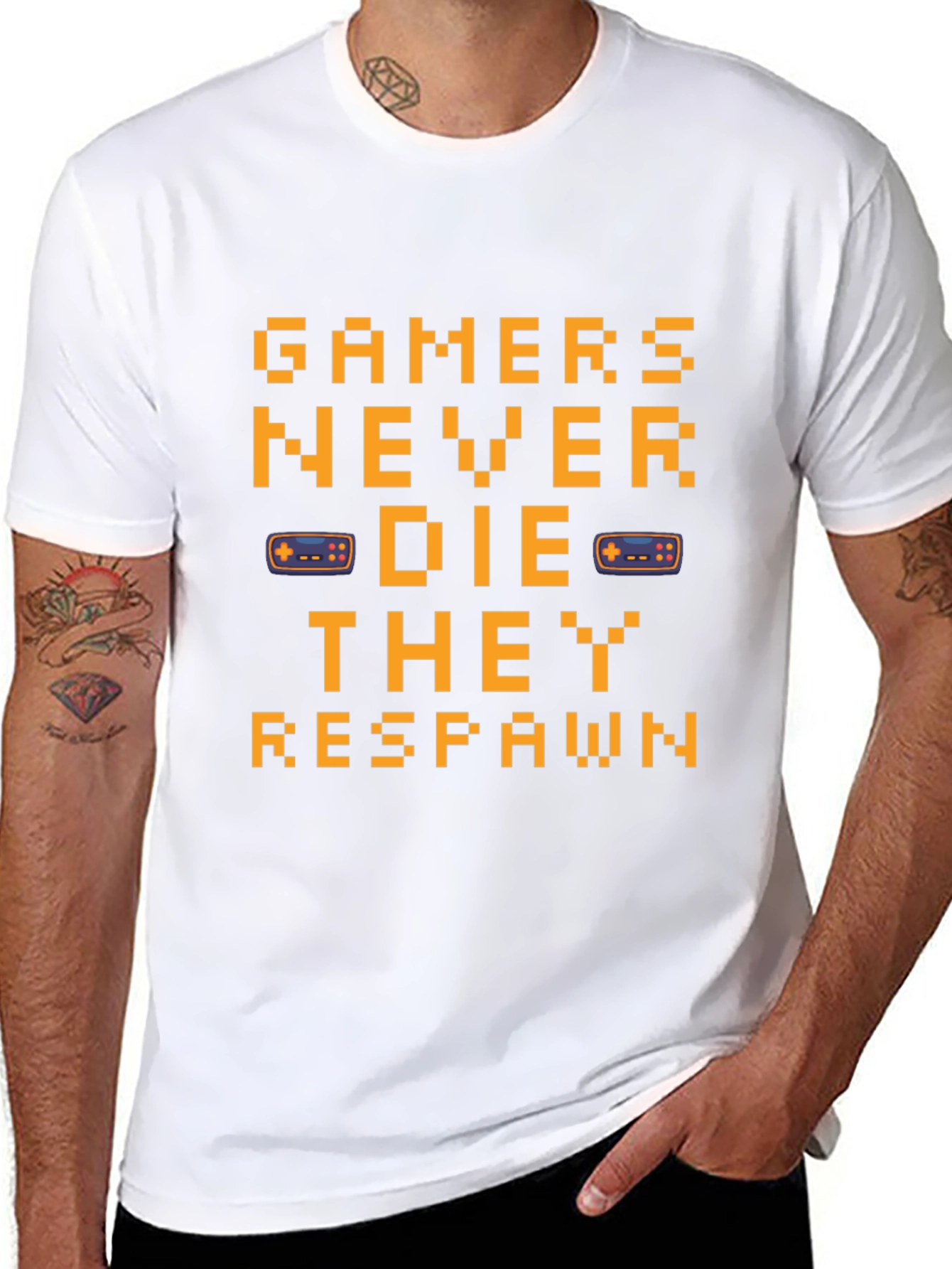 Gamers Never Die Black T-Shirt