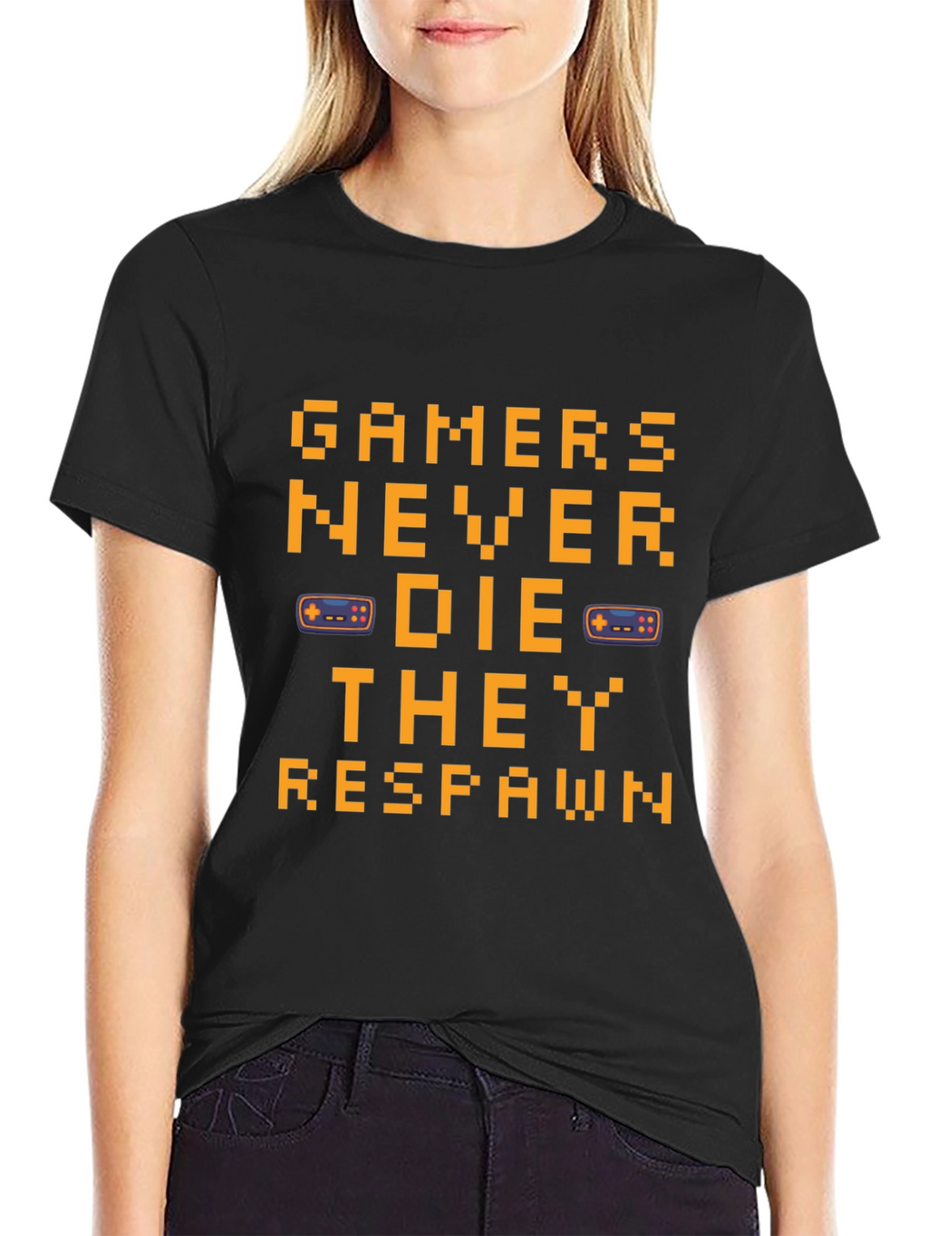 Gamers Never Die Black T-Shirt