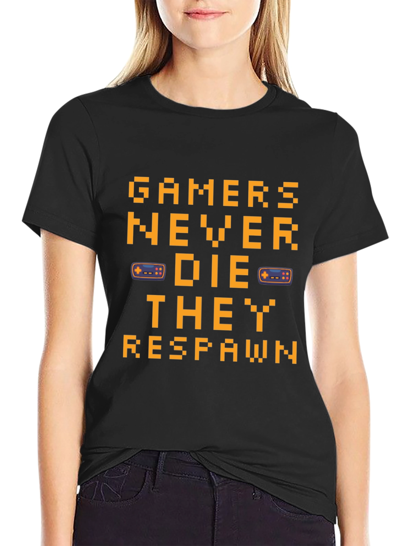 Gamers Never Die Black T-Shirt