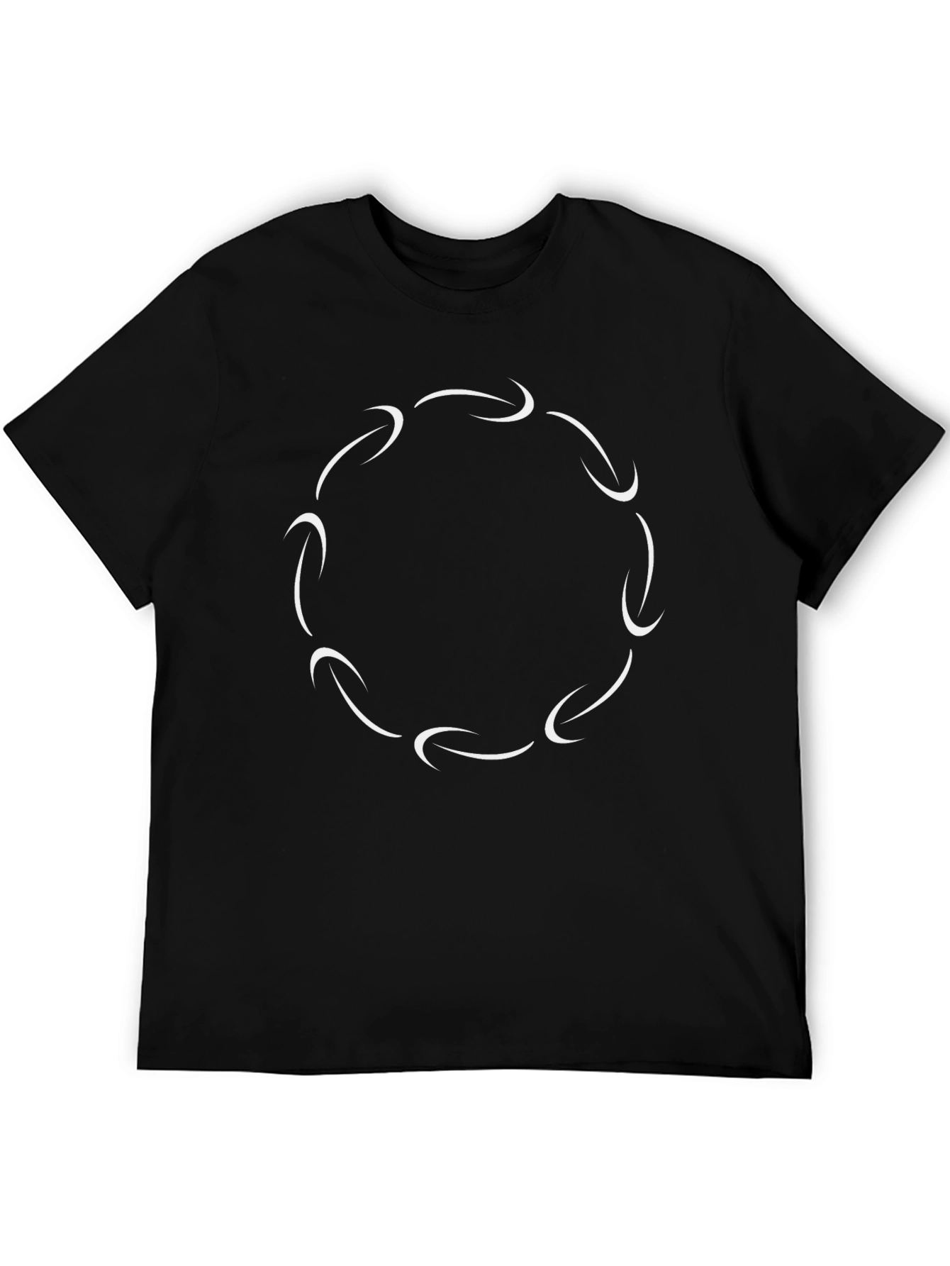 Modern Circle Arrow Graphic Black T-Shirt