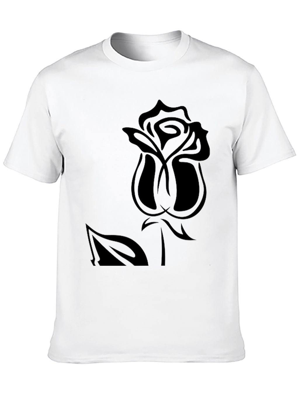 Rose Graphic Tee - Black Casual Comfort