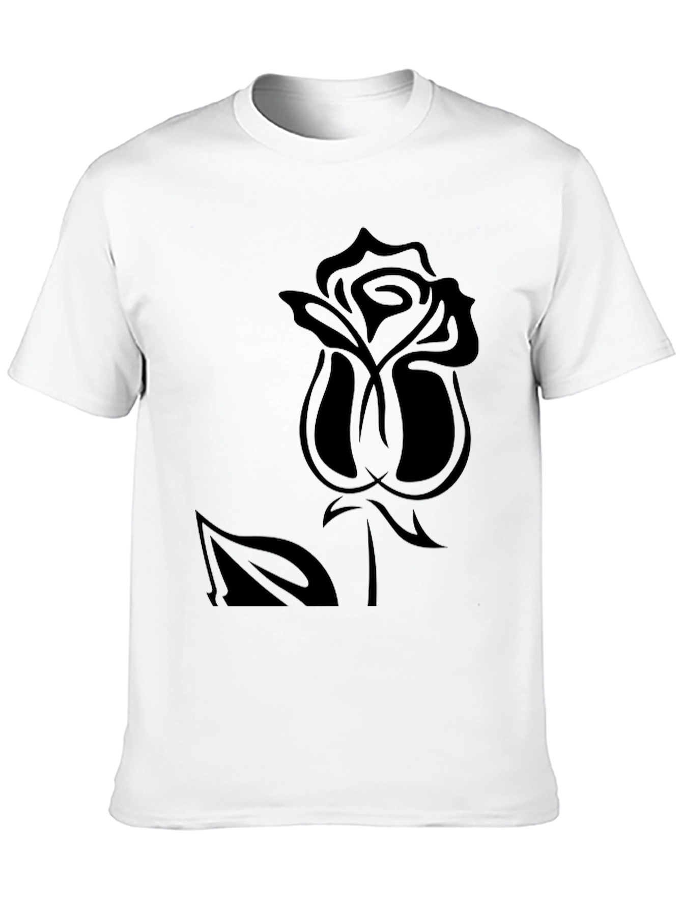 Rose Graphic Tee - Black Casual Comfort