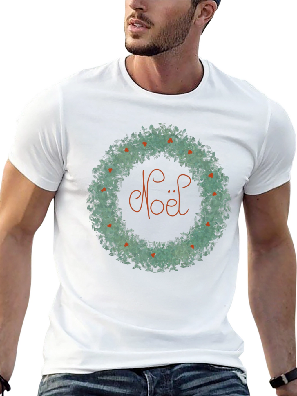 Noel Wreath Graphic Tee - Holiday Cheer