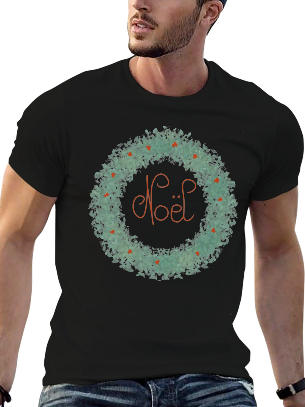 Noel Wreath Graphic Tee - Holiday Cheer