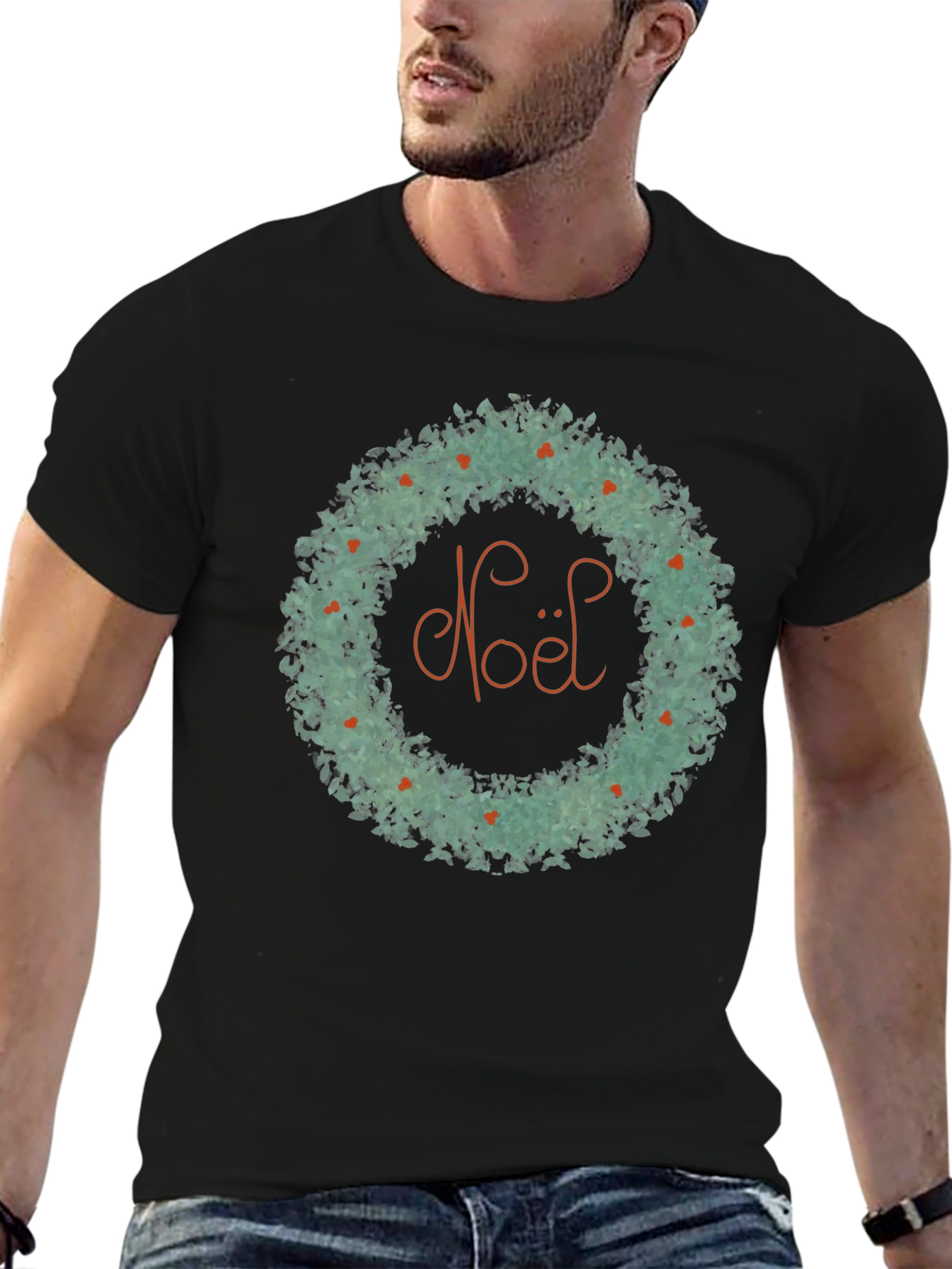 Noel Wreath Graphic Tee - Holiday Cheer