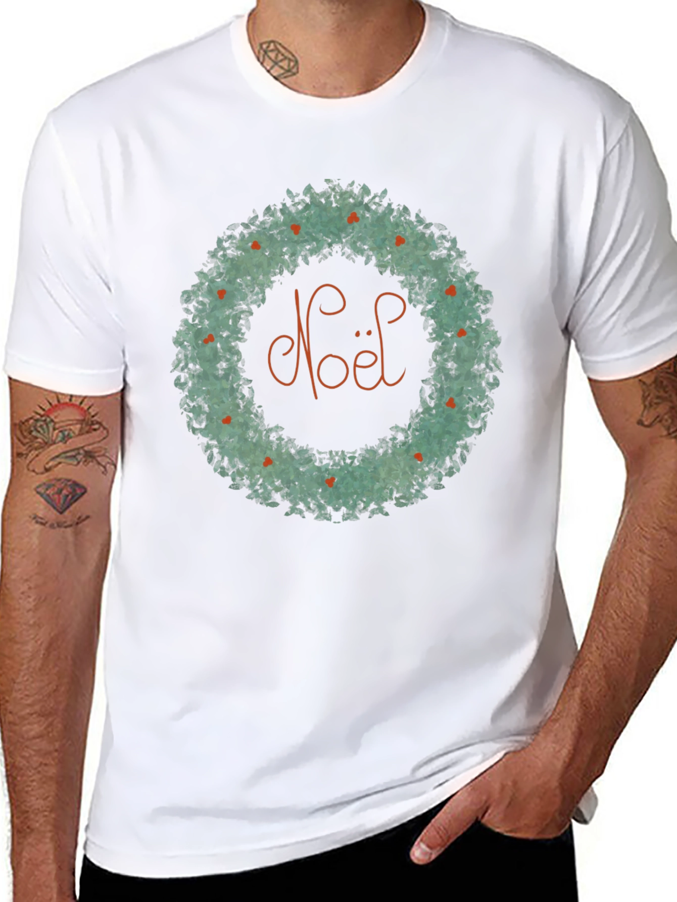 Noel Wreath Graphic Tee - Holiday Cheer