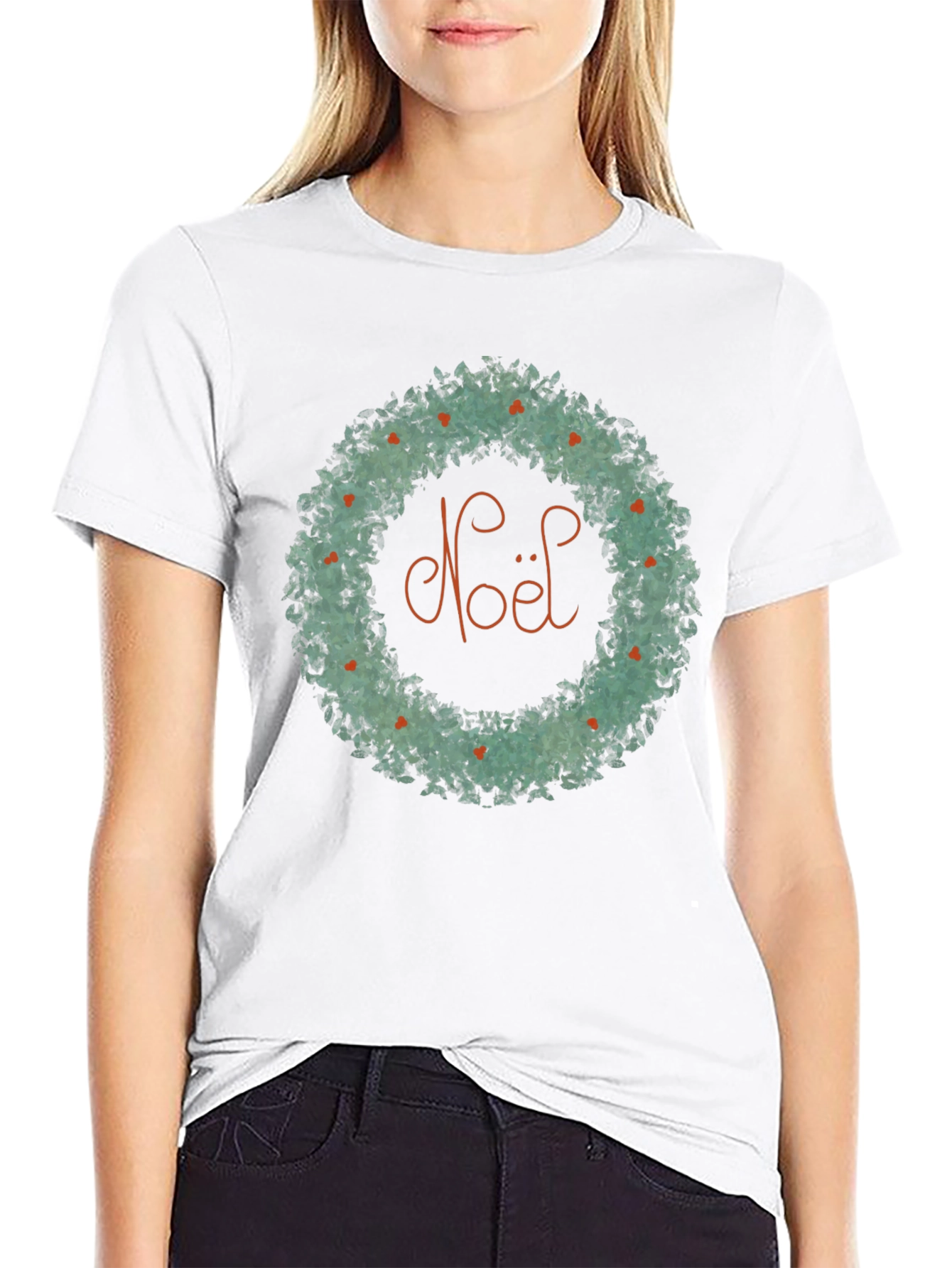 Noel Wreath Graphic Tee - Holiday Cheer