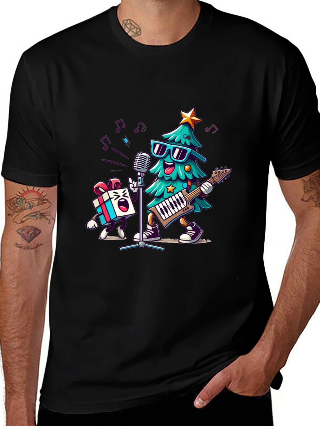 Rockin Christmas Tree Band T-Shirt