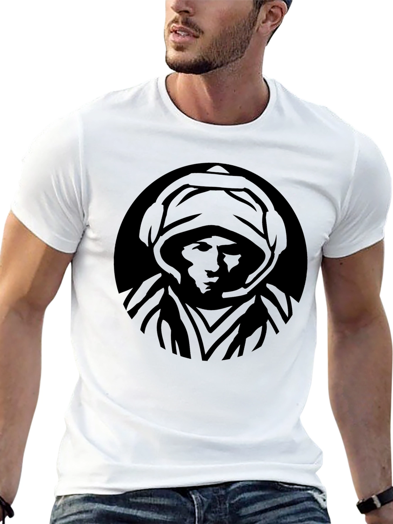 Mystic Hooded Figure Graphic T-Shirt