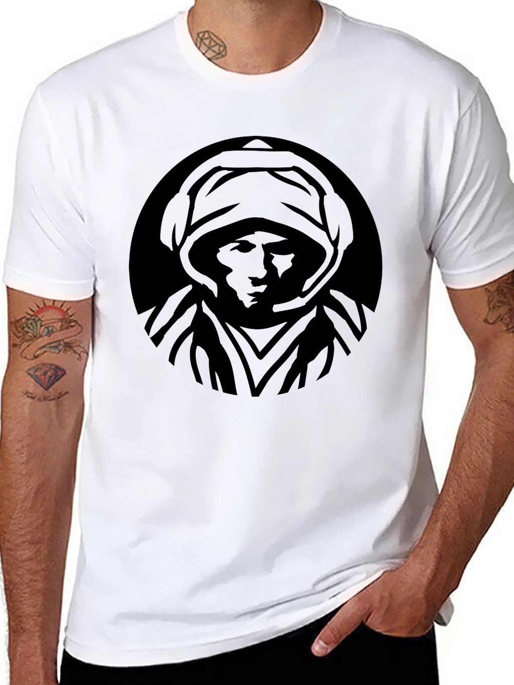Mystic Hooded Figure Graphic T-Shirt