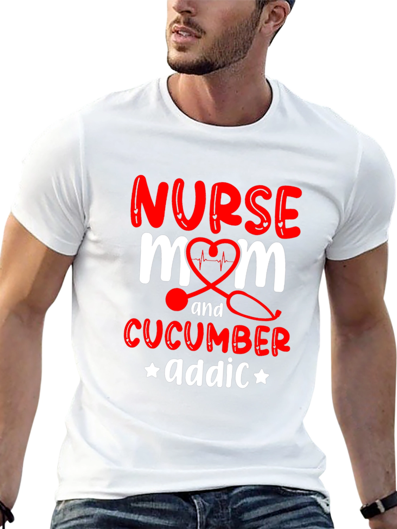 Nurse Mom Cucumber Addict Funny Graphic T-Shirt