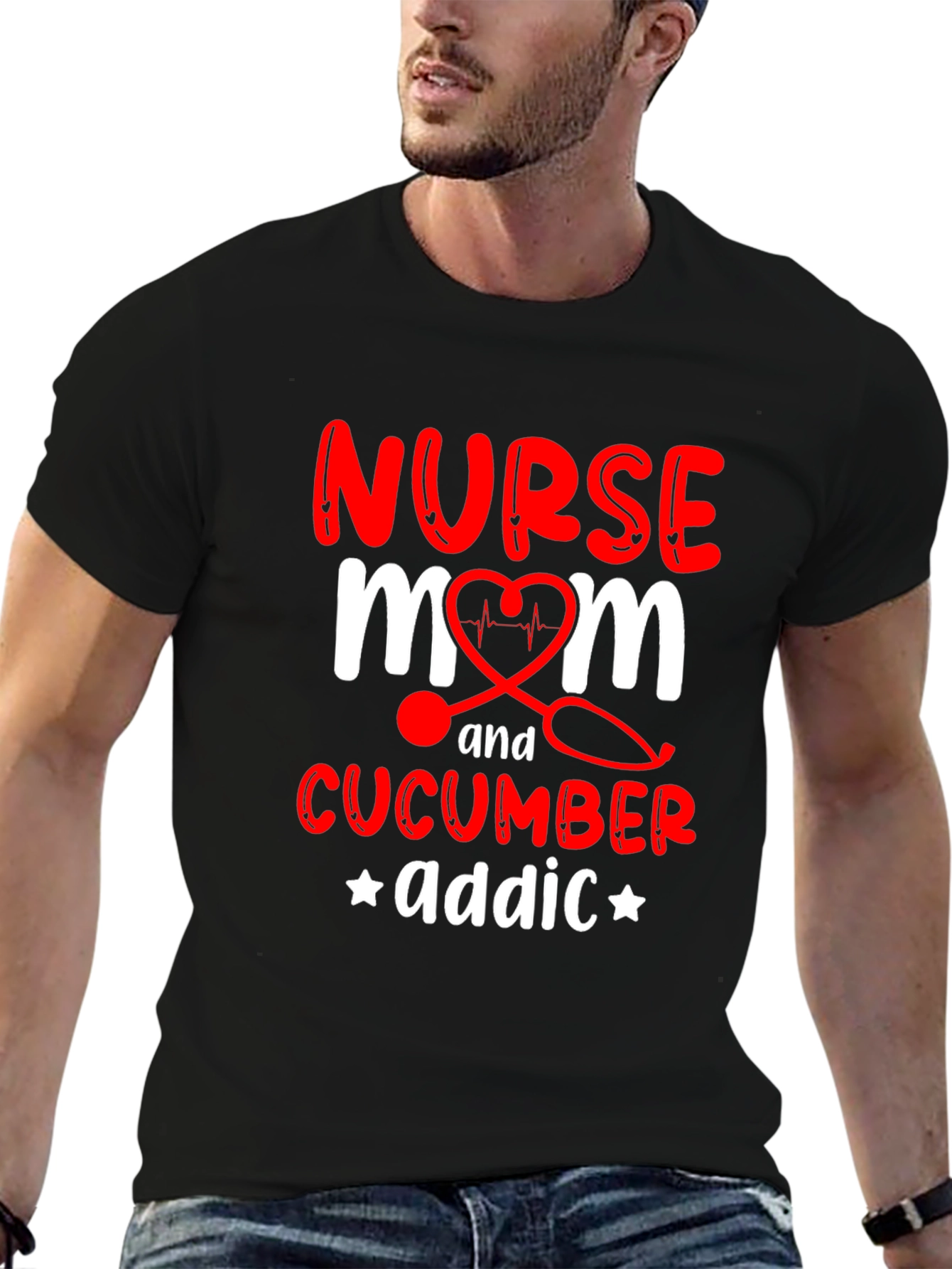 Nurse Mom Cucumber Addict Funny Graphic T-Shirt