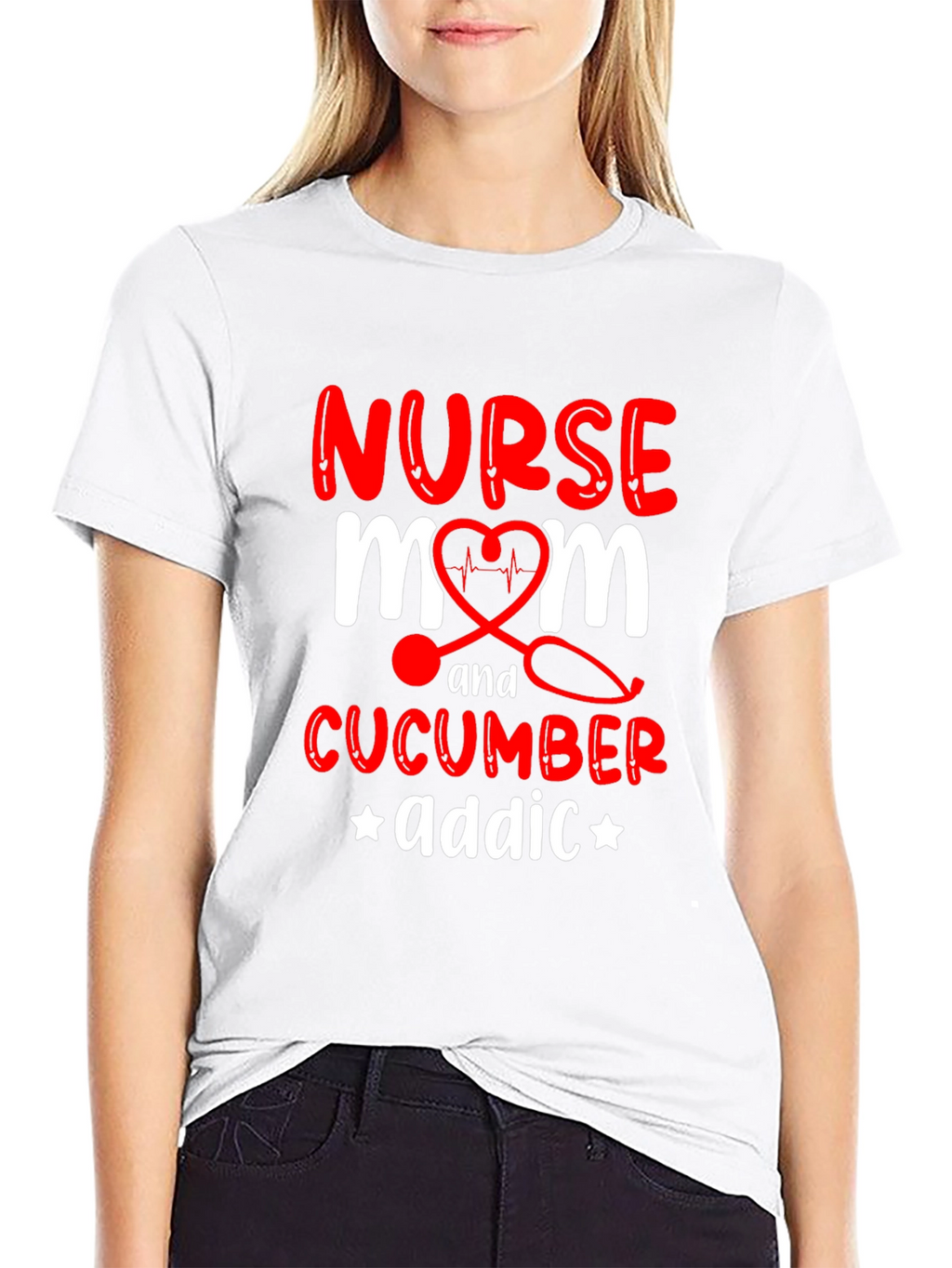 Nurse Mom Cucumber Addict Funny Graphic T-Shirt