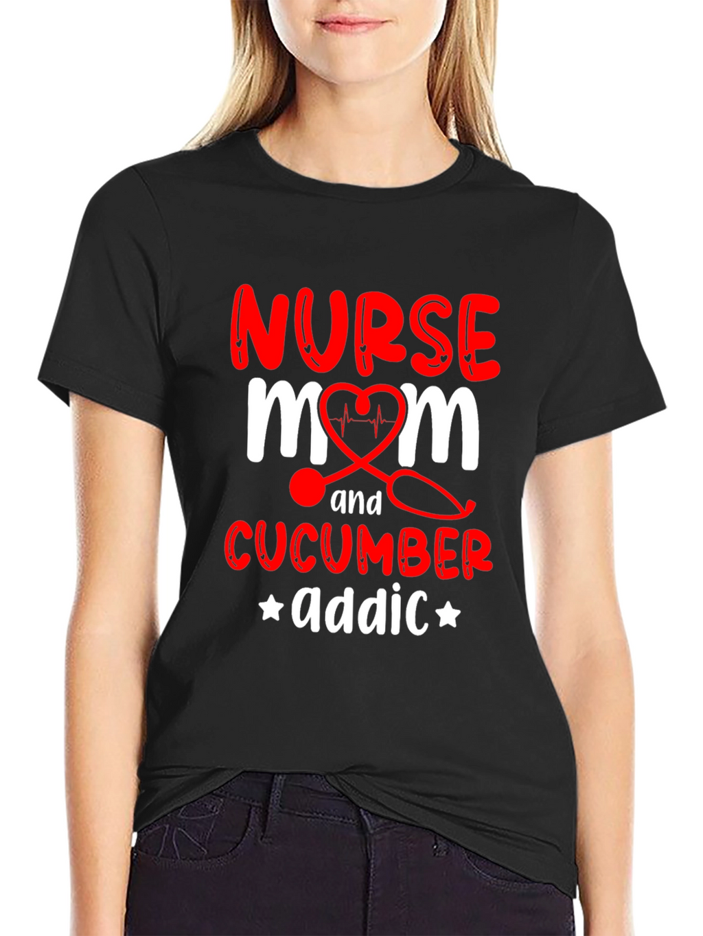 Nurse Mom Cucumber Addict Funny Graphic T-Shirt