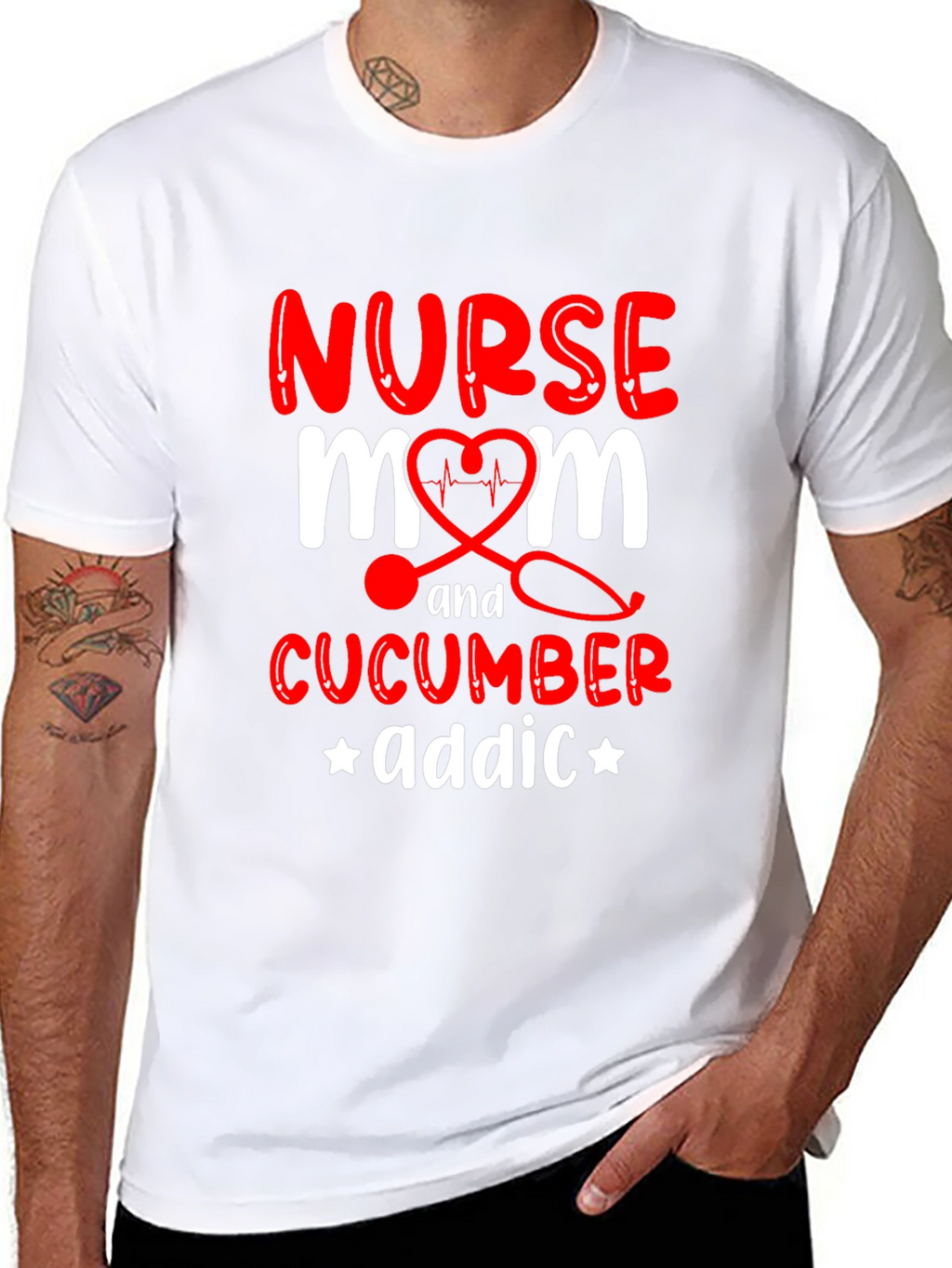 Nurse Mom Cucumber Addict Funny Graphic T-Shirt