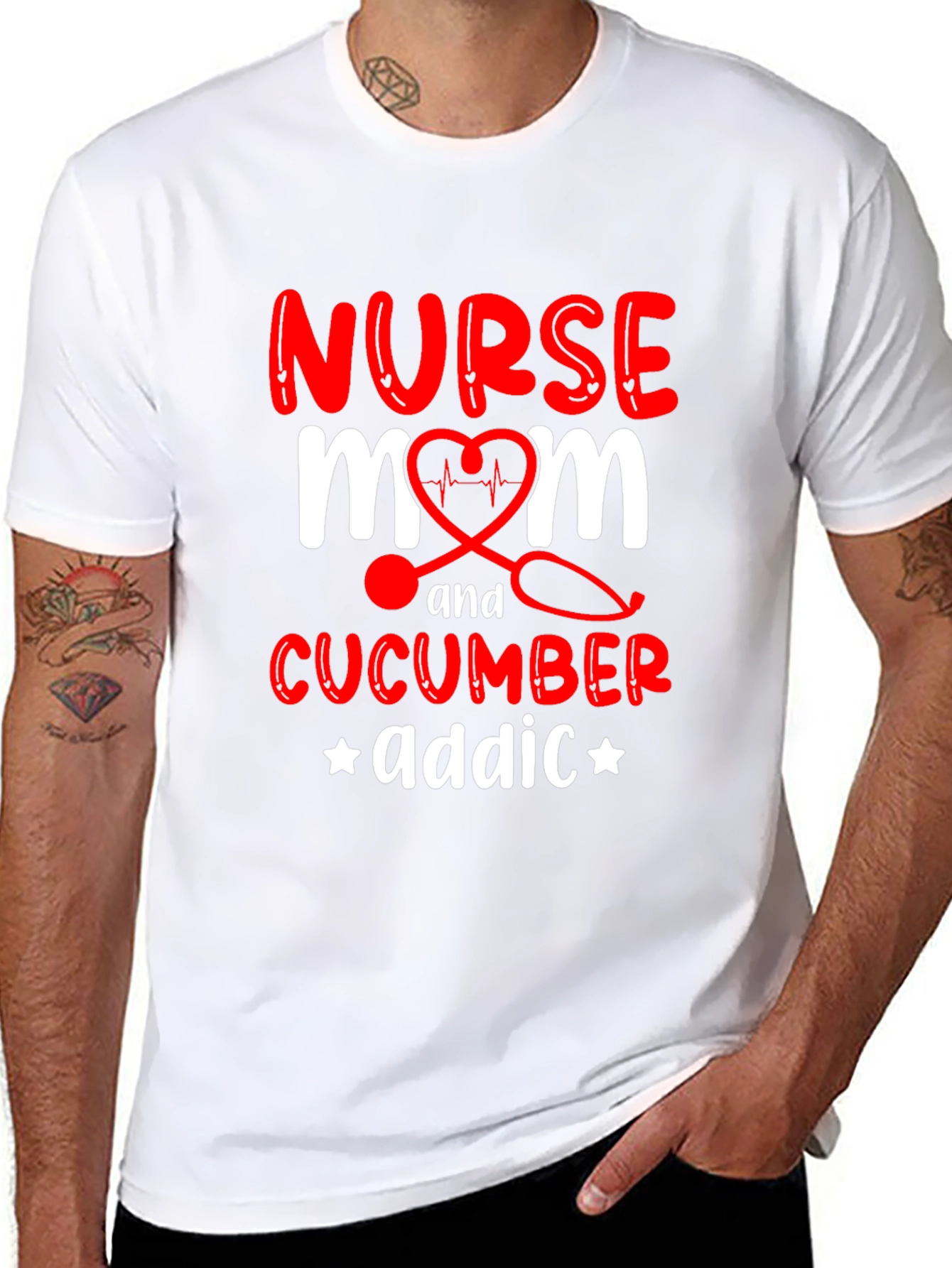 Nurse Mom Cucumber Addict Funny Graphic T-Shirt