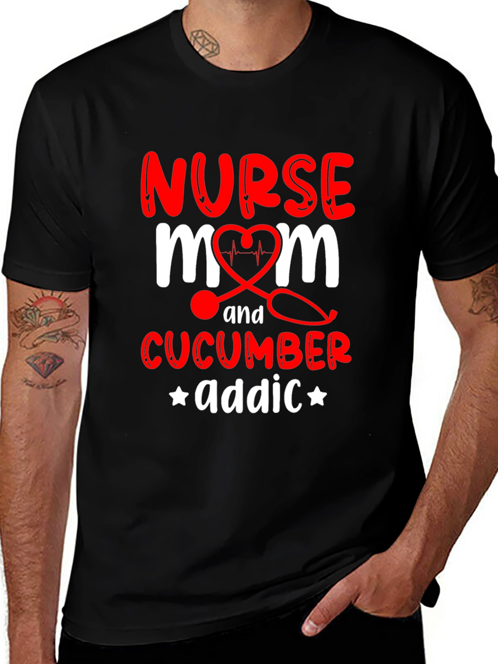 Nurse Mom Cucumber Addict Funny Graphic T-Shirt