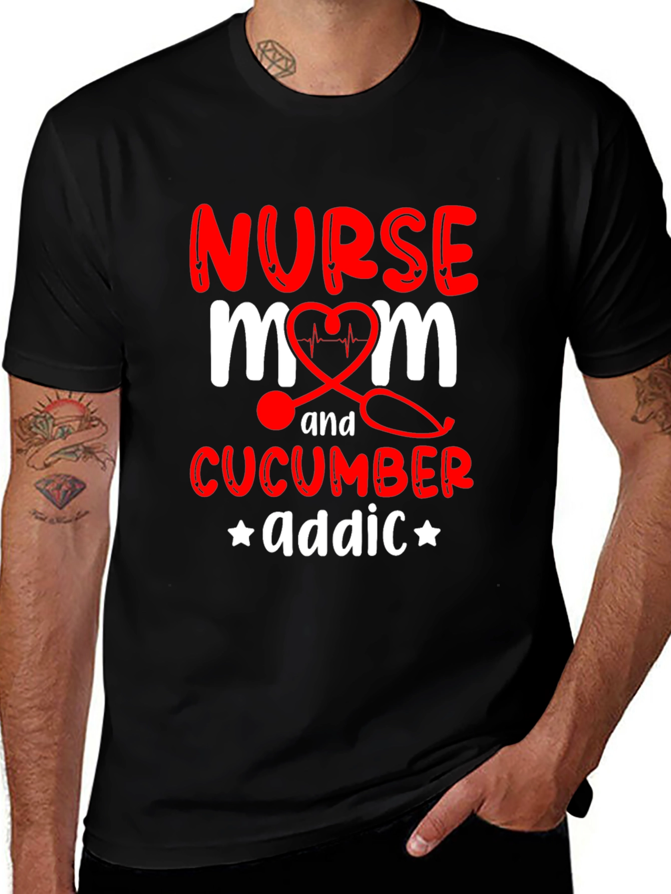 Nurse Mom Cucumber Addict Funny Graphic T-Shirt