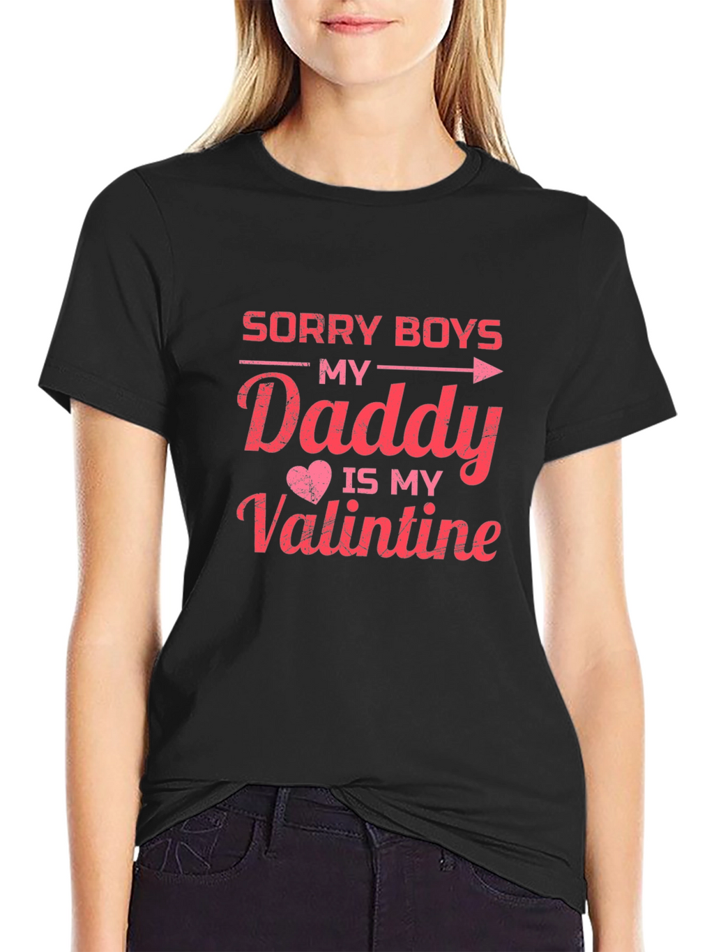 Daddys Valentine Black T-Shirt