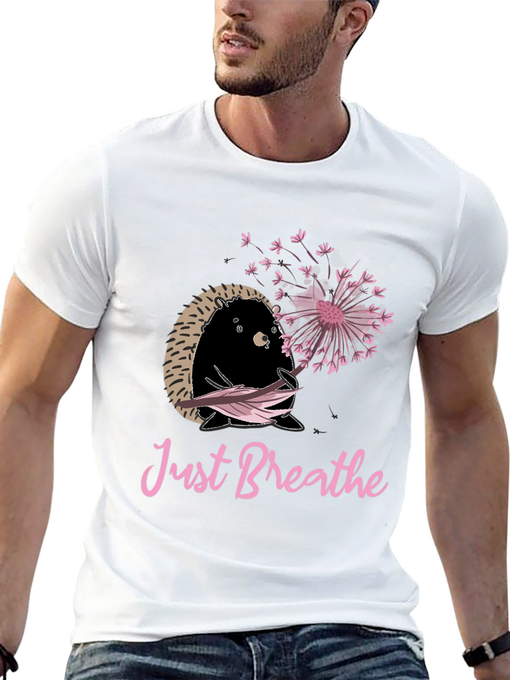 Just Breathe Hedgehog Graphic Tee