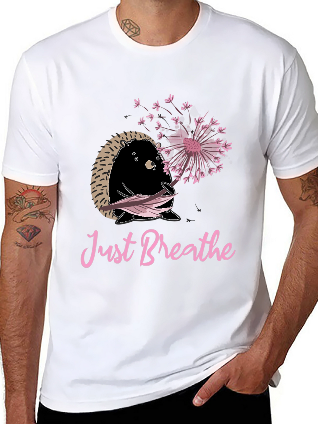 Just Breathe Hedgehog Graphic Tee