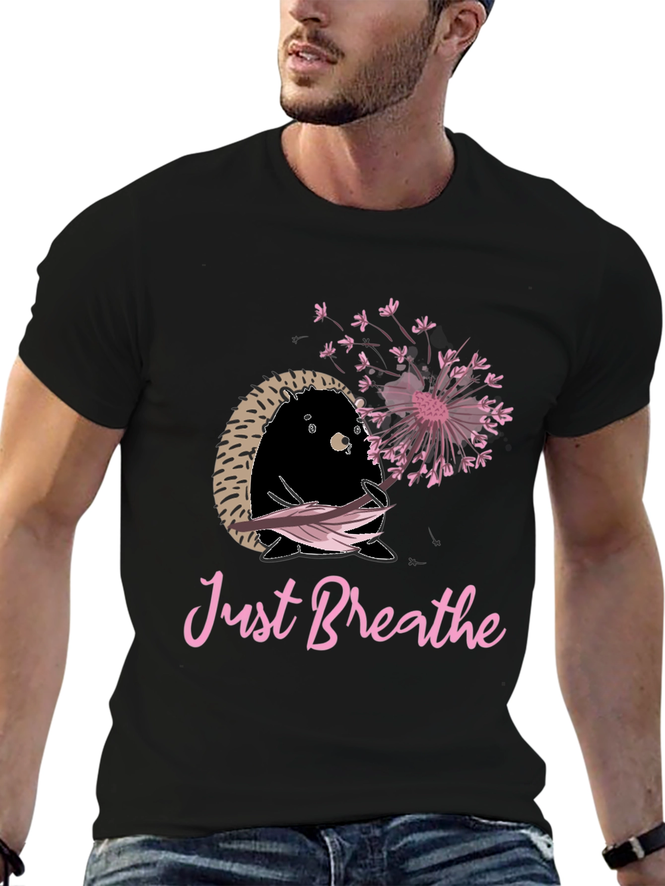 Just Breathe Hedgehog Graphic Tee
