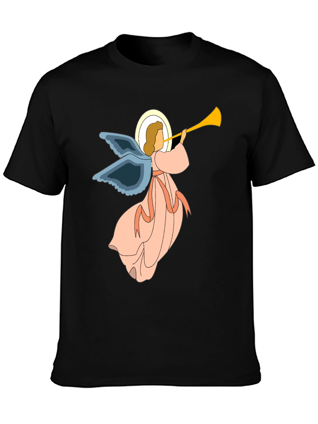 Angel Trumpet Graphic Tee - Unisex Black T-Shirt