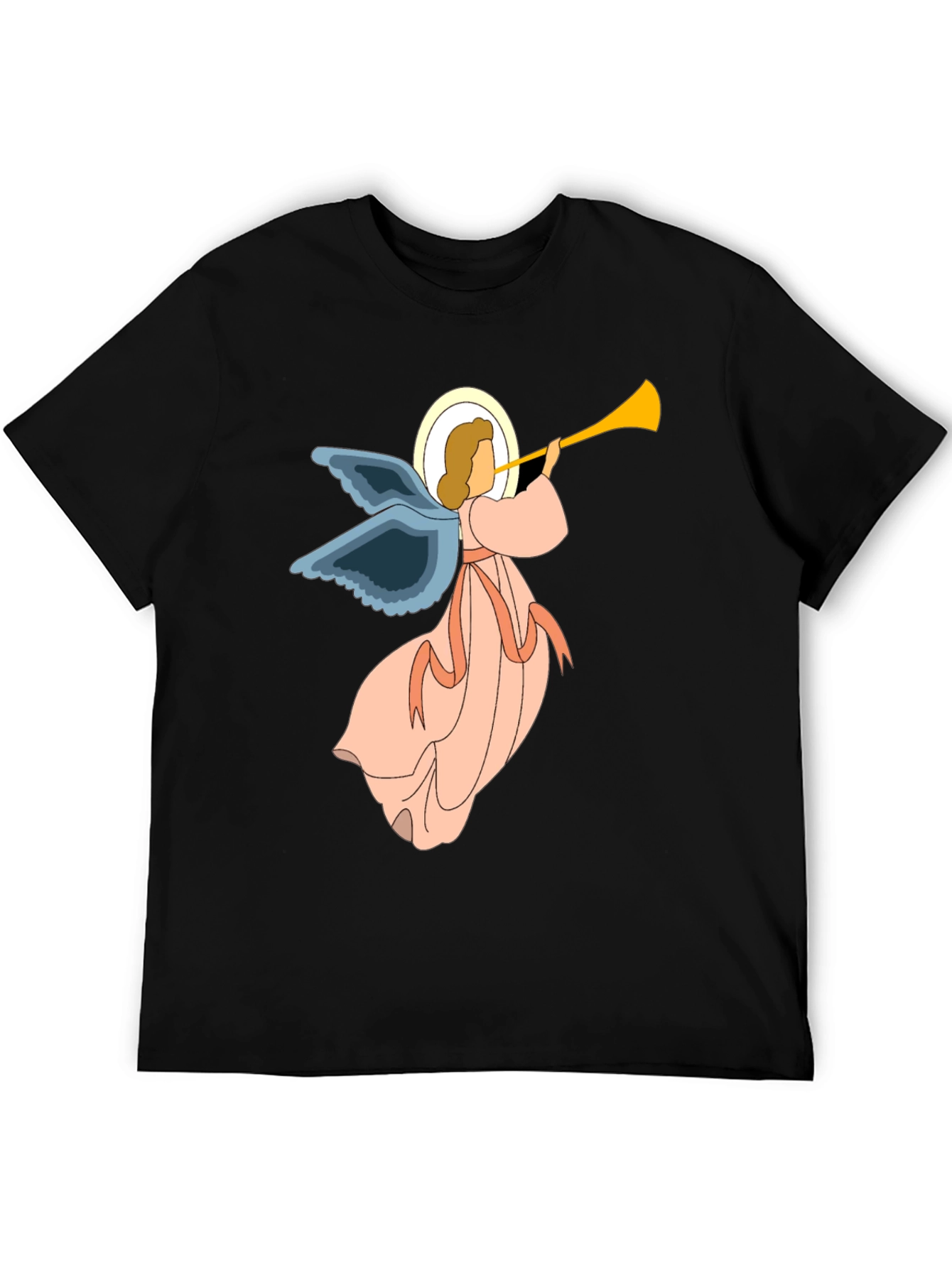Angel Trumpet Graphic Tee - Unisex Black T-Shirt