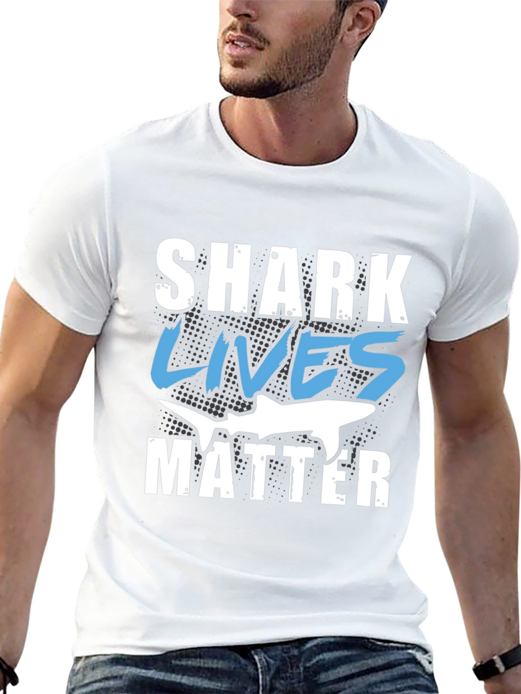 Shark Lives Matter Graphic Black T-Shirt