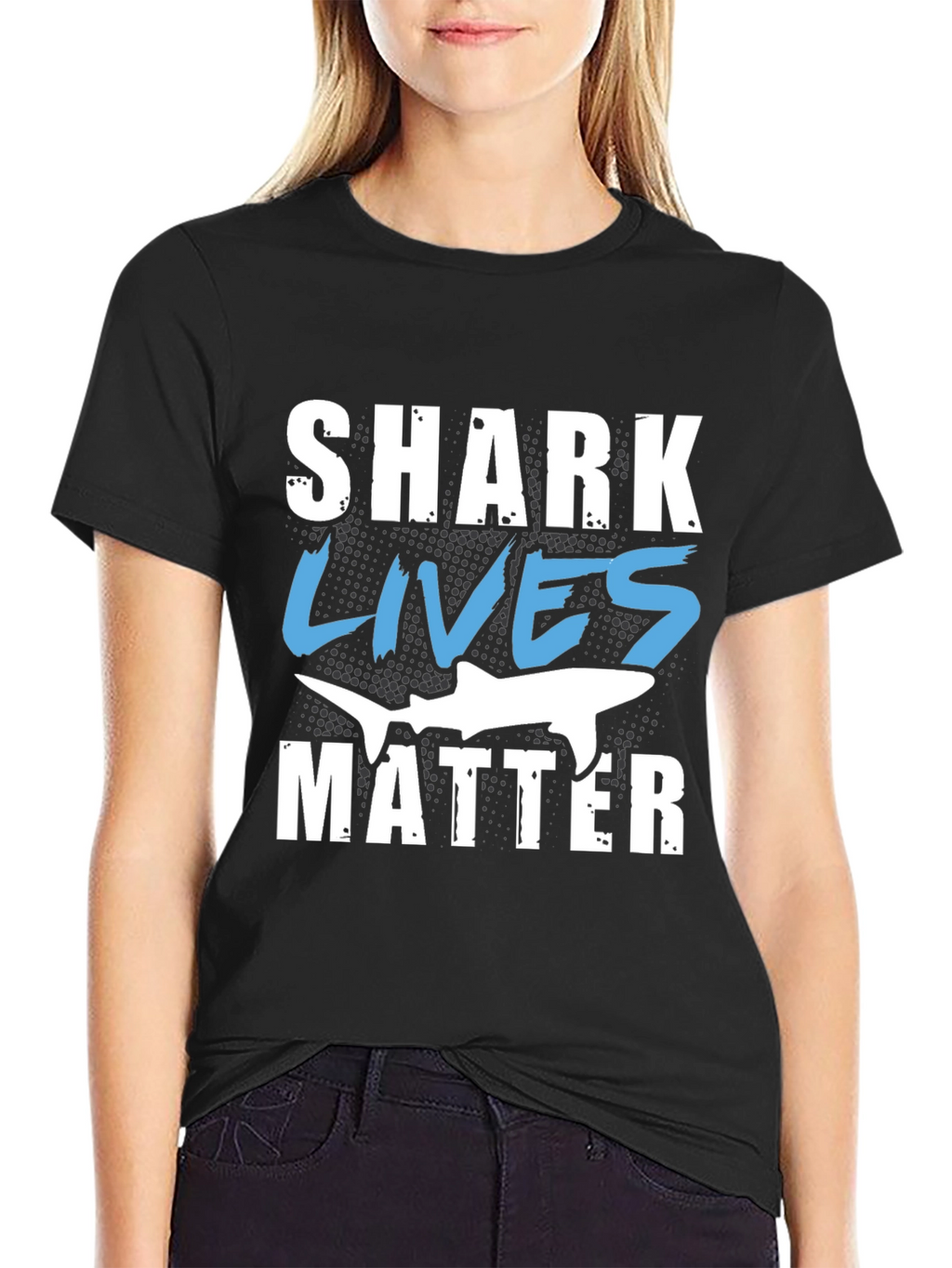 Shark Lives Matter Graphic Black T-Shirt
