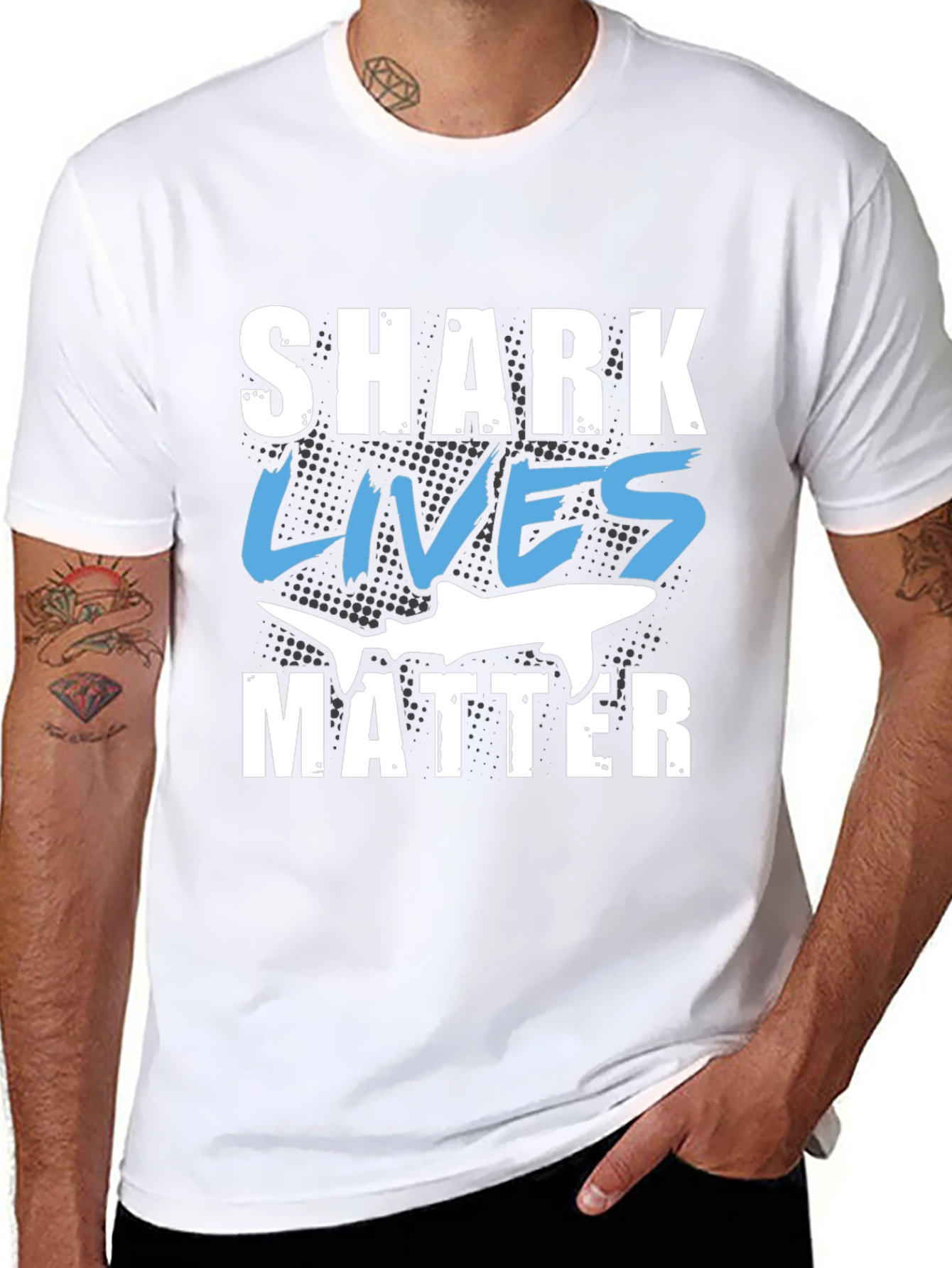 Shark Lives Matter Graphic Black T-Shirt