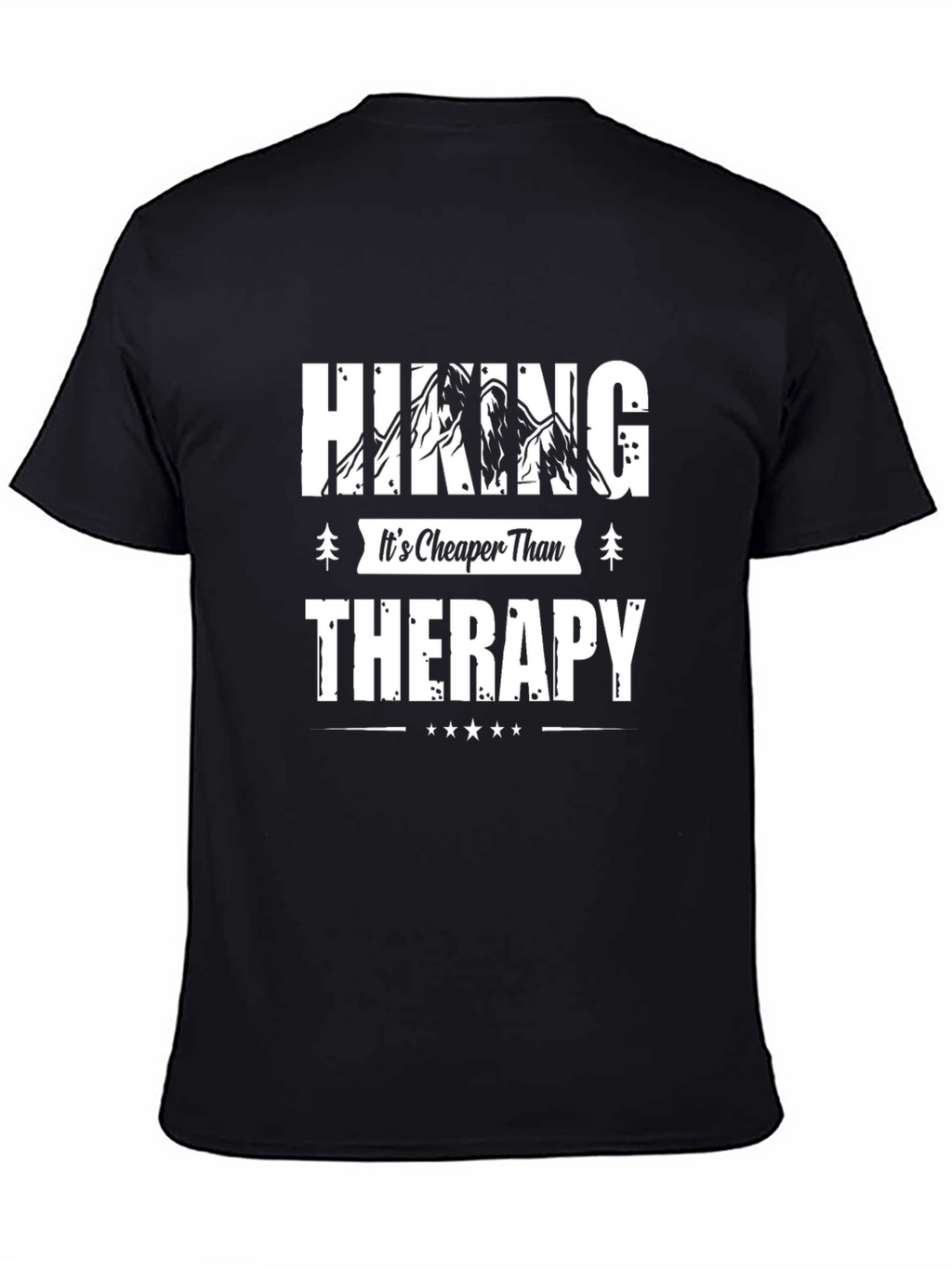 Hiking Cheaper Than Therapy Black Tee