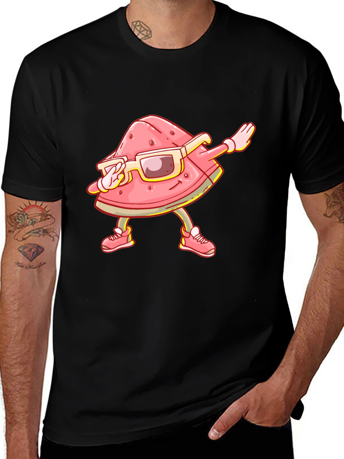Dabbing Watermelon Graphic T-Shirt