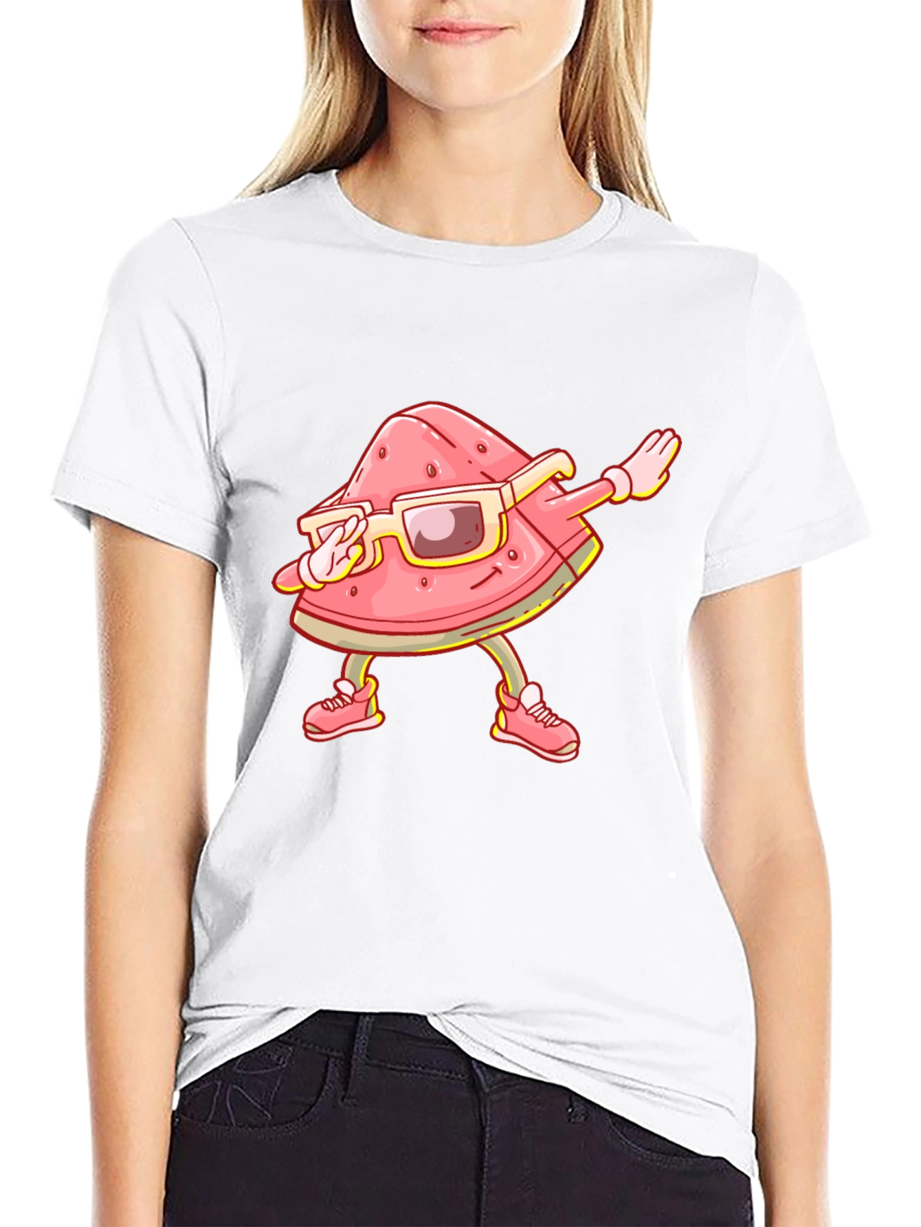 Dabbing Watermelon Graphic T-Shirt