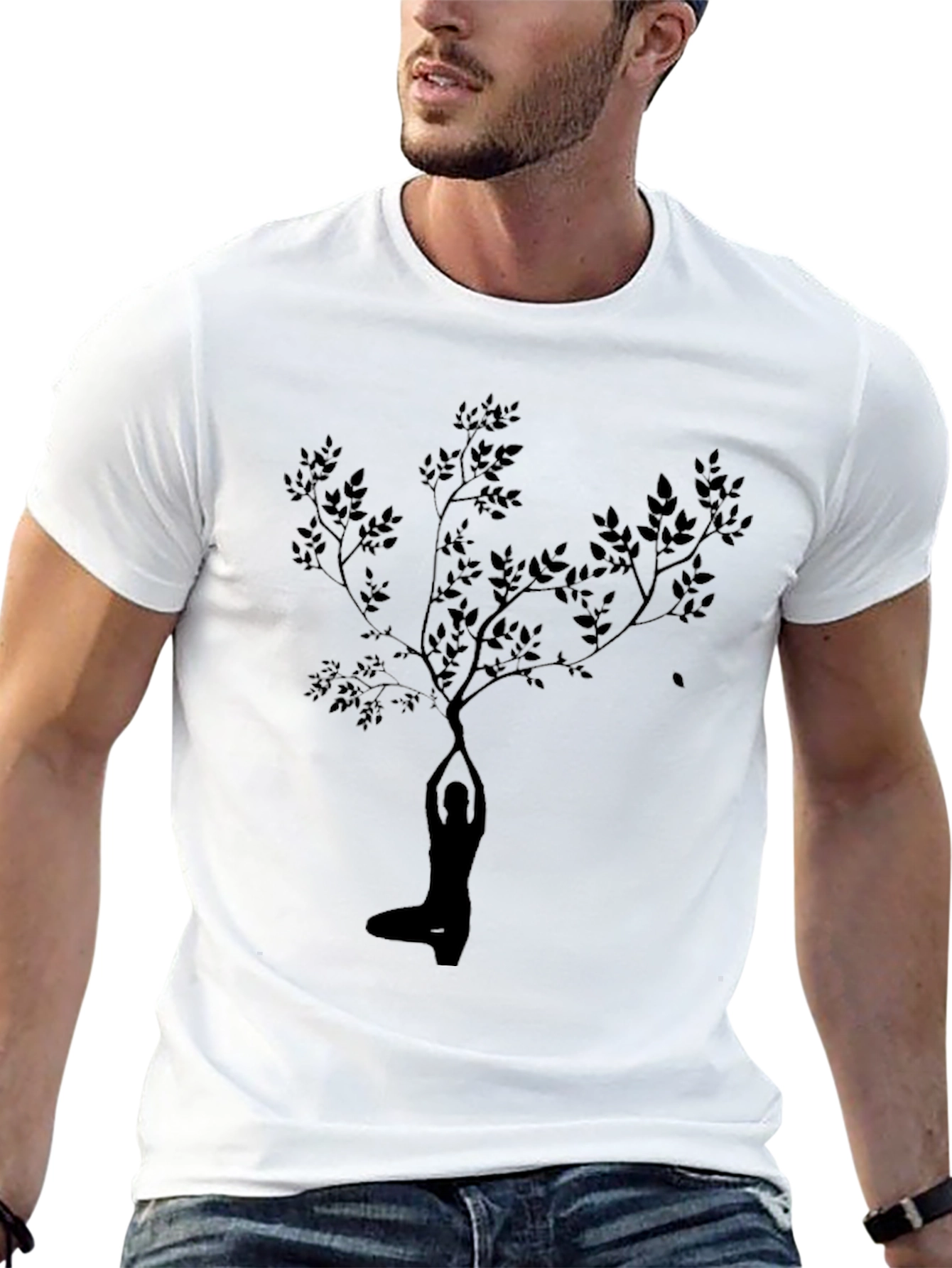 Yoga Tree Silhouette Black Graphic Tee
