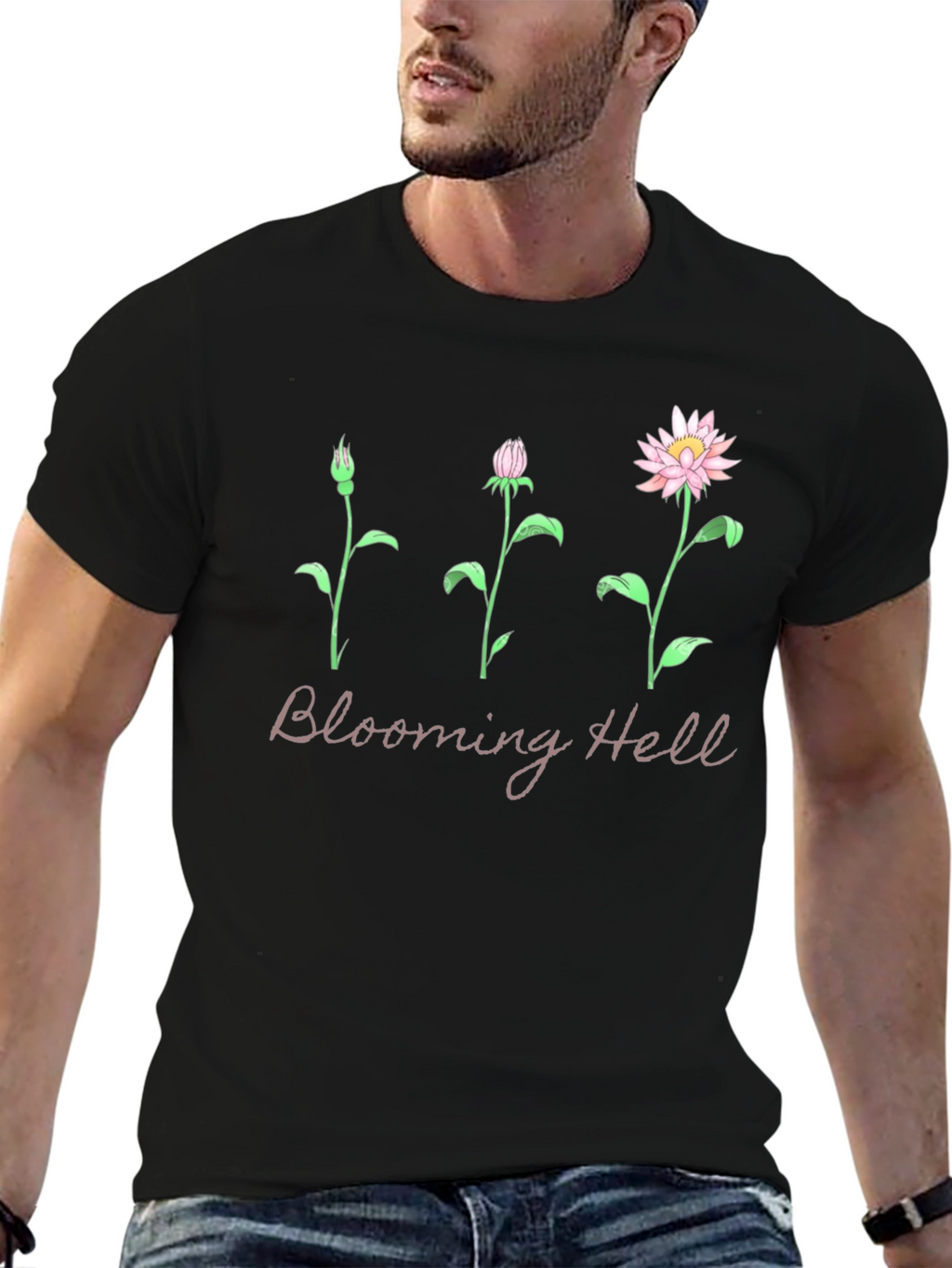 Blooming Hell Graphic T-Shirt - Black