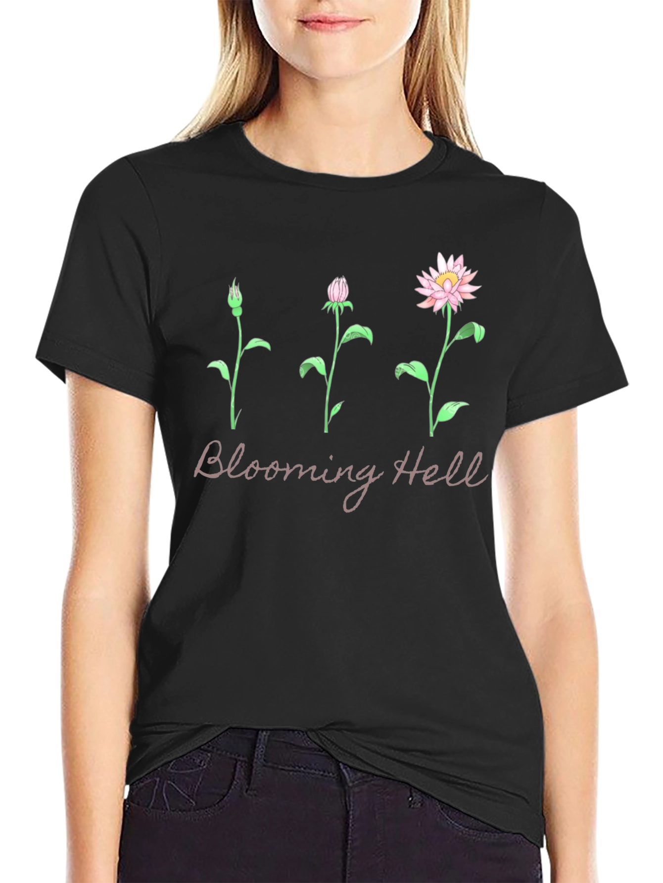 Blooming Hell Graphic T-Shirt - Black