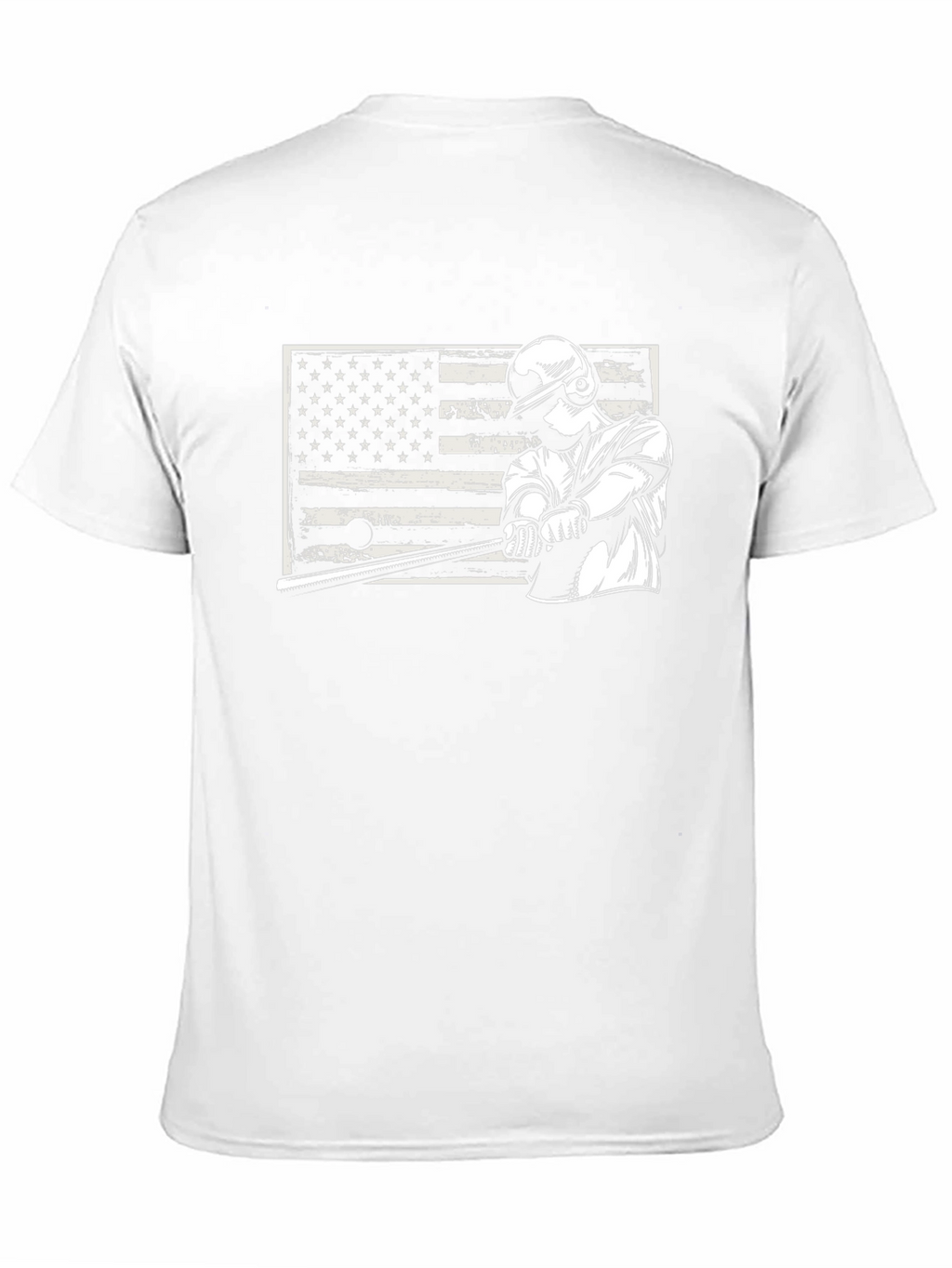 Baseball Player USA Flag Graphic T-Shirt