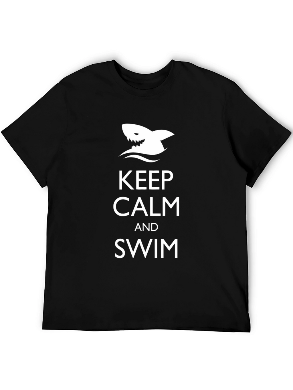 Keep Calm & Swim Black Graphic Tee