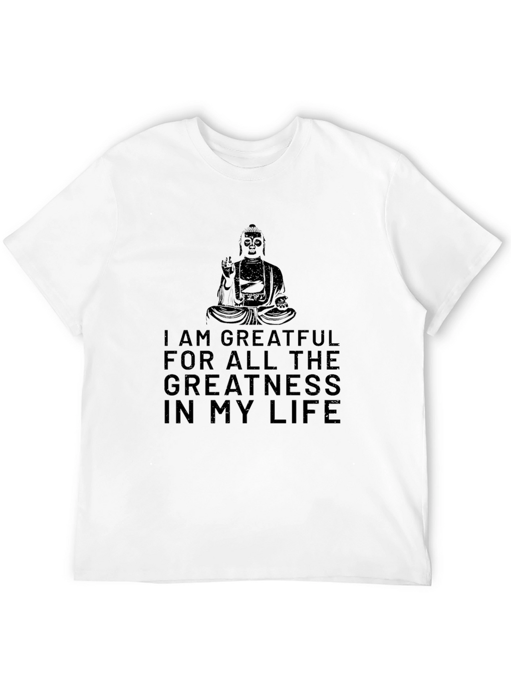 Grateful Buddha Graphic Tee - Black Cotton T-Shirt