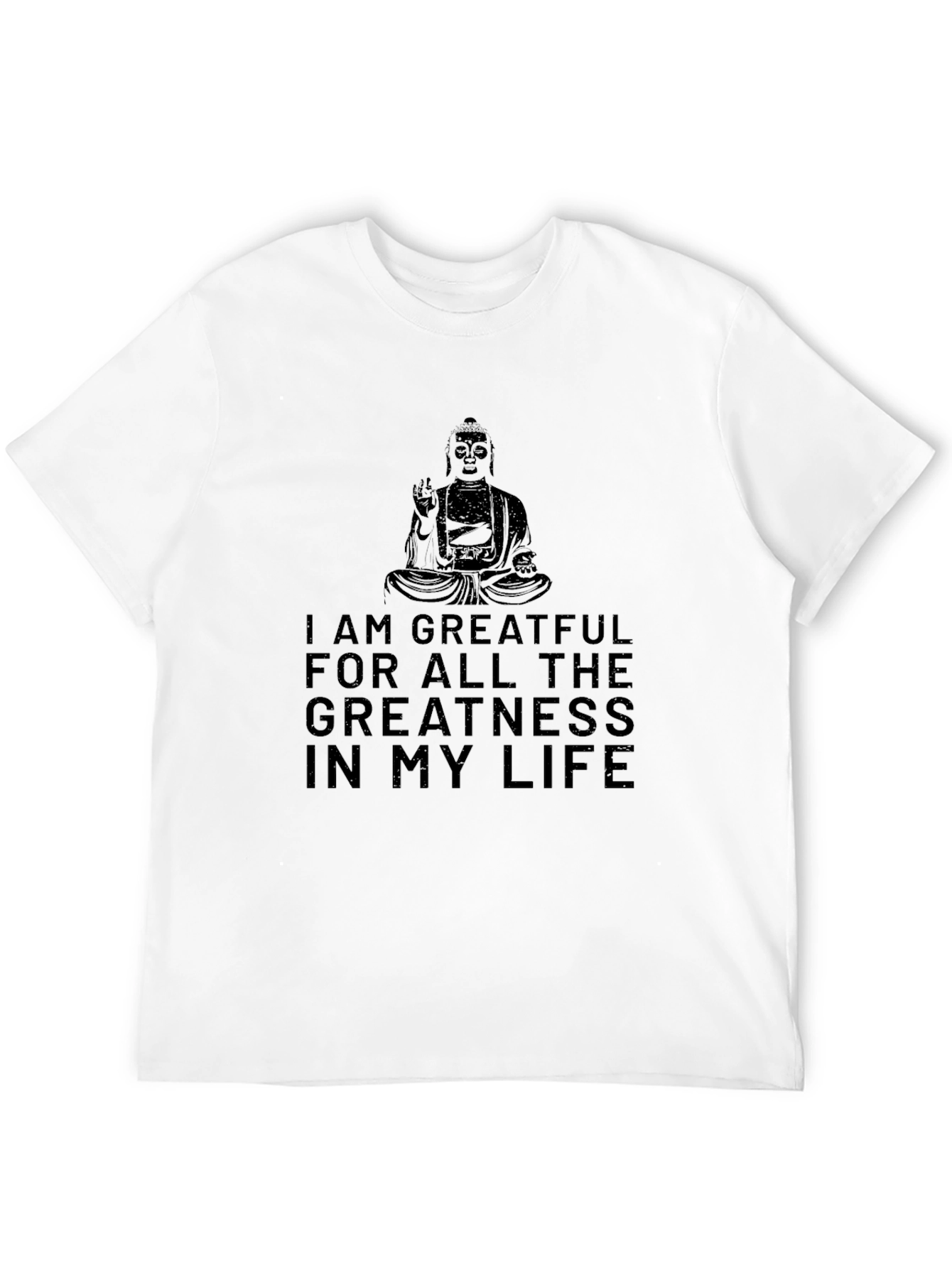 Grateful Buddha Graphic Tee - Black Cotton T-Shirt