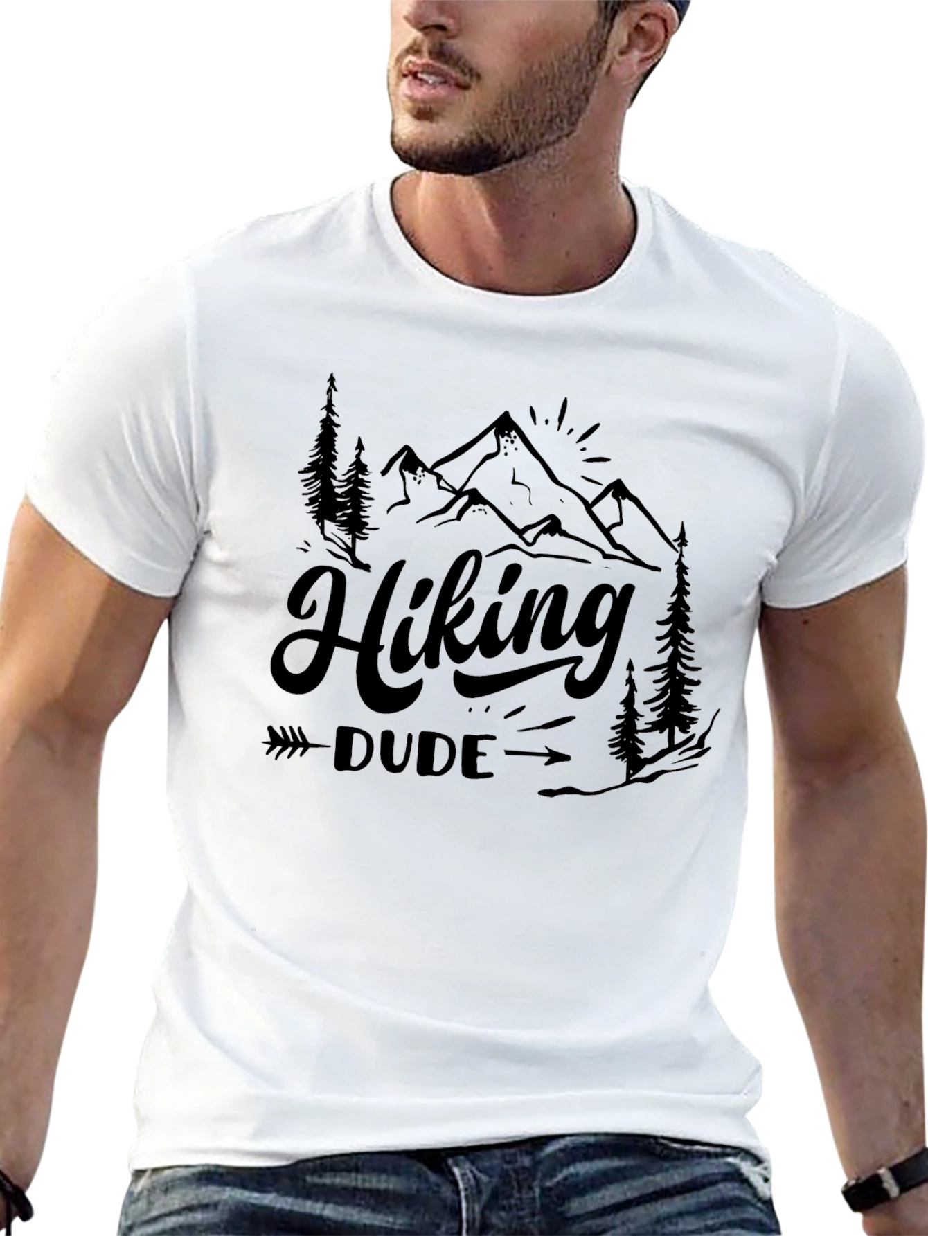 Hiking Dude Graphic Tee - Nature Adventure Shirt