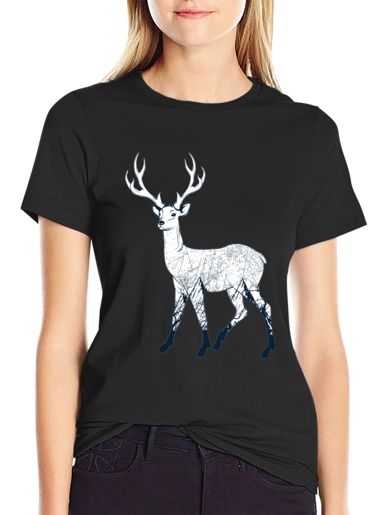 Deer Graphic Print Mens T-Shirt