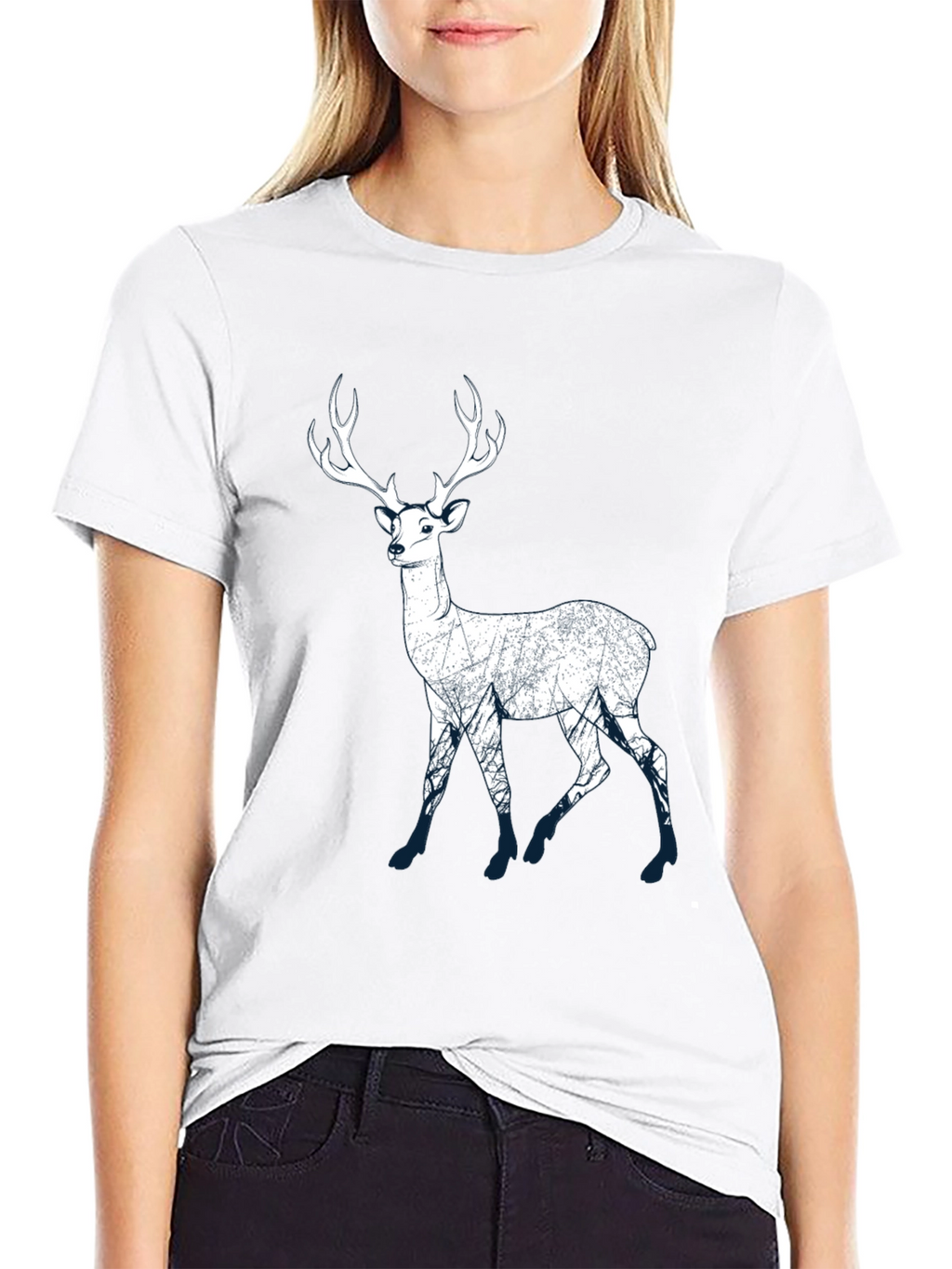 Deer Graphic Print Mens T-Shirt