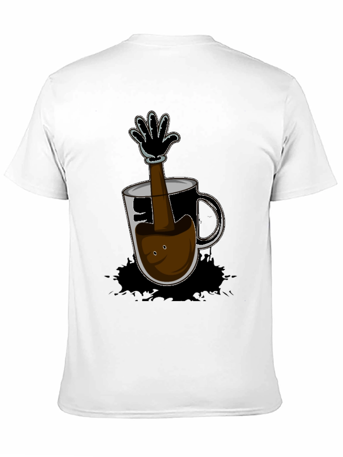 Cartoon Coffee Hand T-Shirt - Unique Graphic Tee