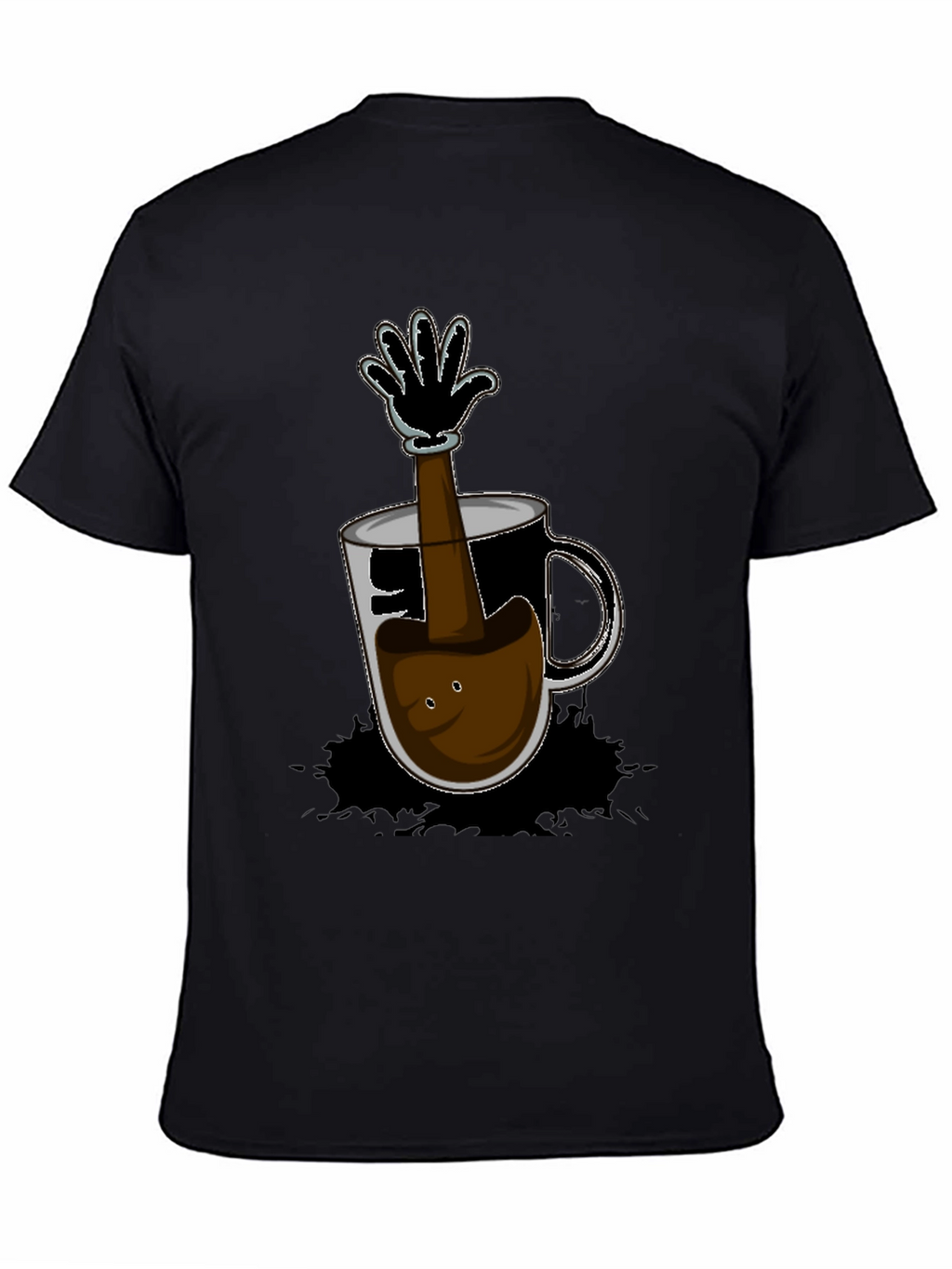 Cartoon Coffee Hand T-Shirt - Unique Graphic Tee