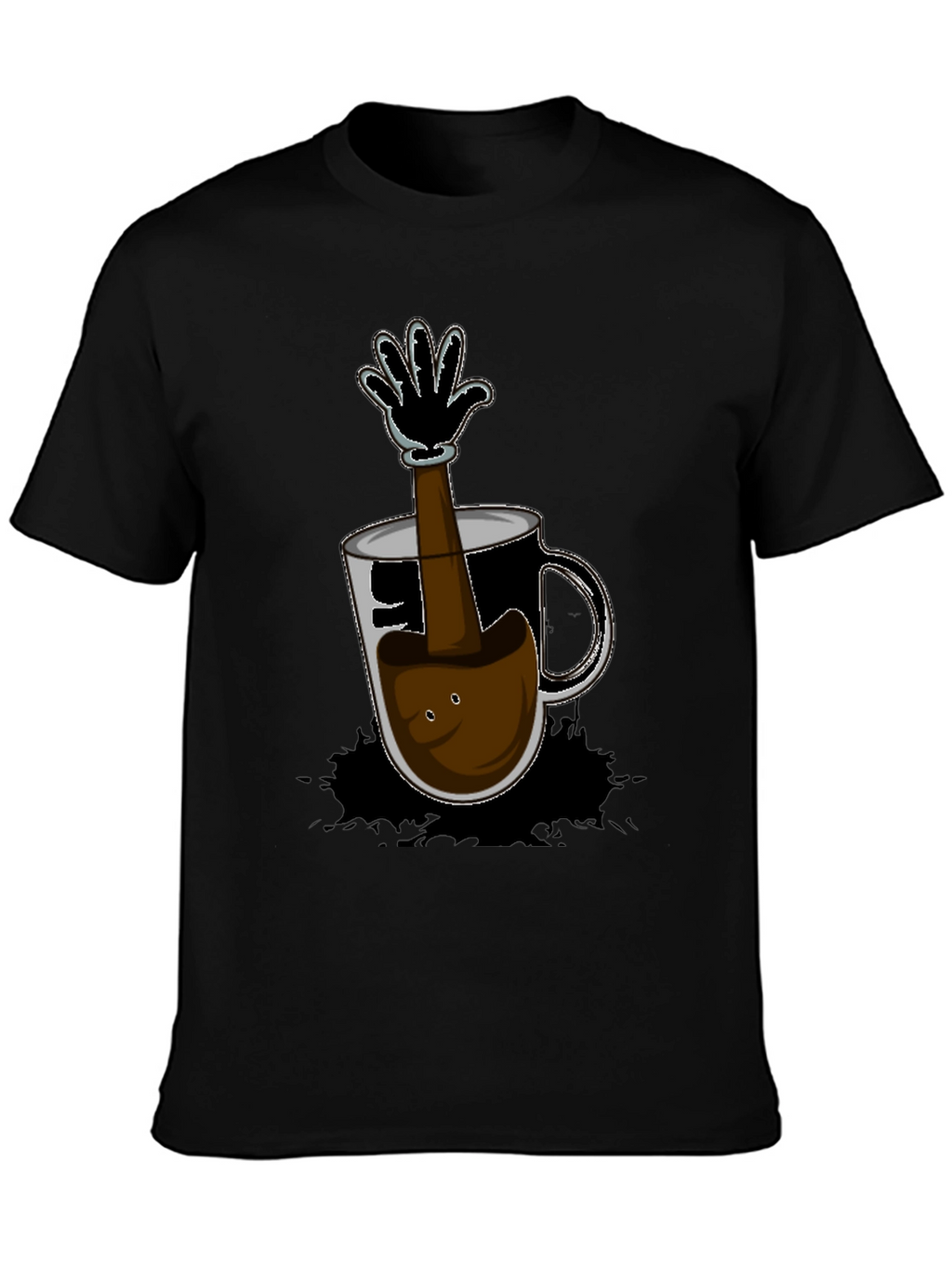 Cartoon Coffee Hand T-Shirt - Unique Graphic Tee